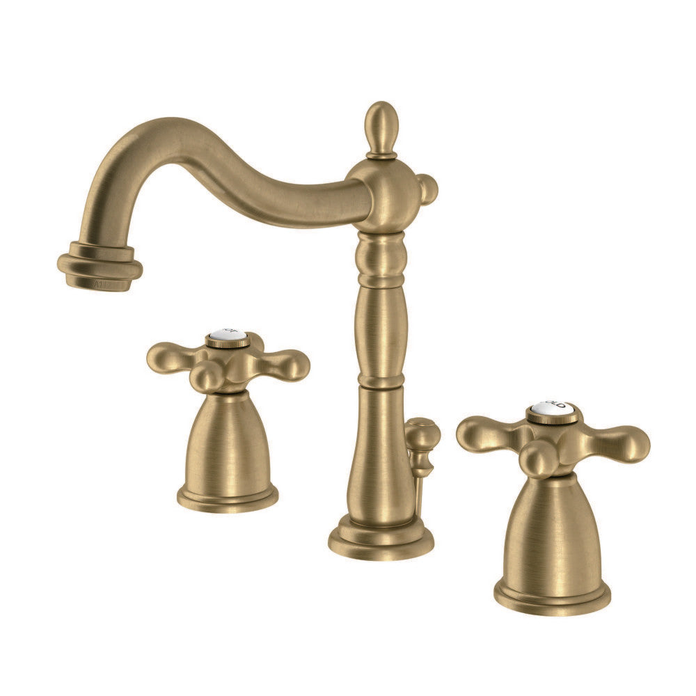 Heritage Widespread Bathroom Faucet in Brushed Brass