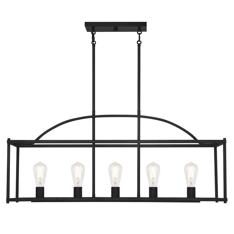 Palladian 5-Light Linear Chandelier in
Matte Black Matte Black