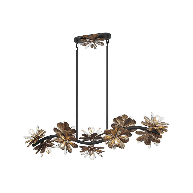 Giselle 10-Light Linear Chandelier in Delphine Delphine