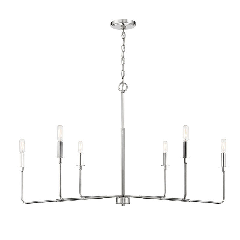 Salerno 6-Light Chandelier in
Polished Nickel Polished Nickel