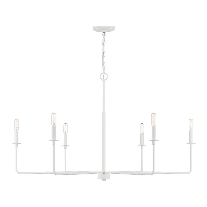 Salerno 6-Light Chandelier in White Bisque Bisque White
