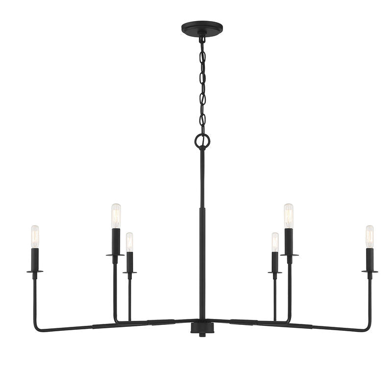 Salerno 6-Light Chandelier in
Matte Black Matte Black