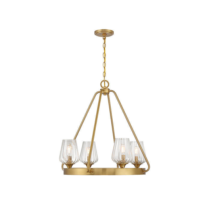 Carlton 4-Light Chandelier in Warm Brass Warm Brass