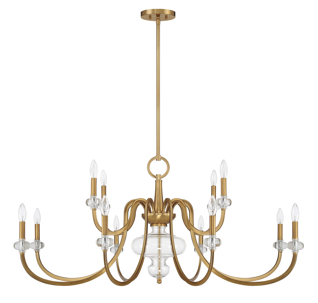 Bergdorf 12-Light Chandelier in Warm Brass