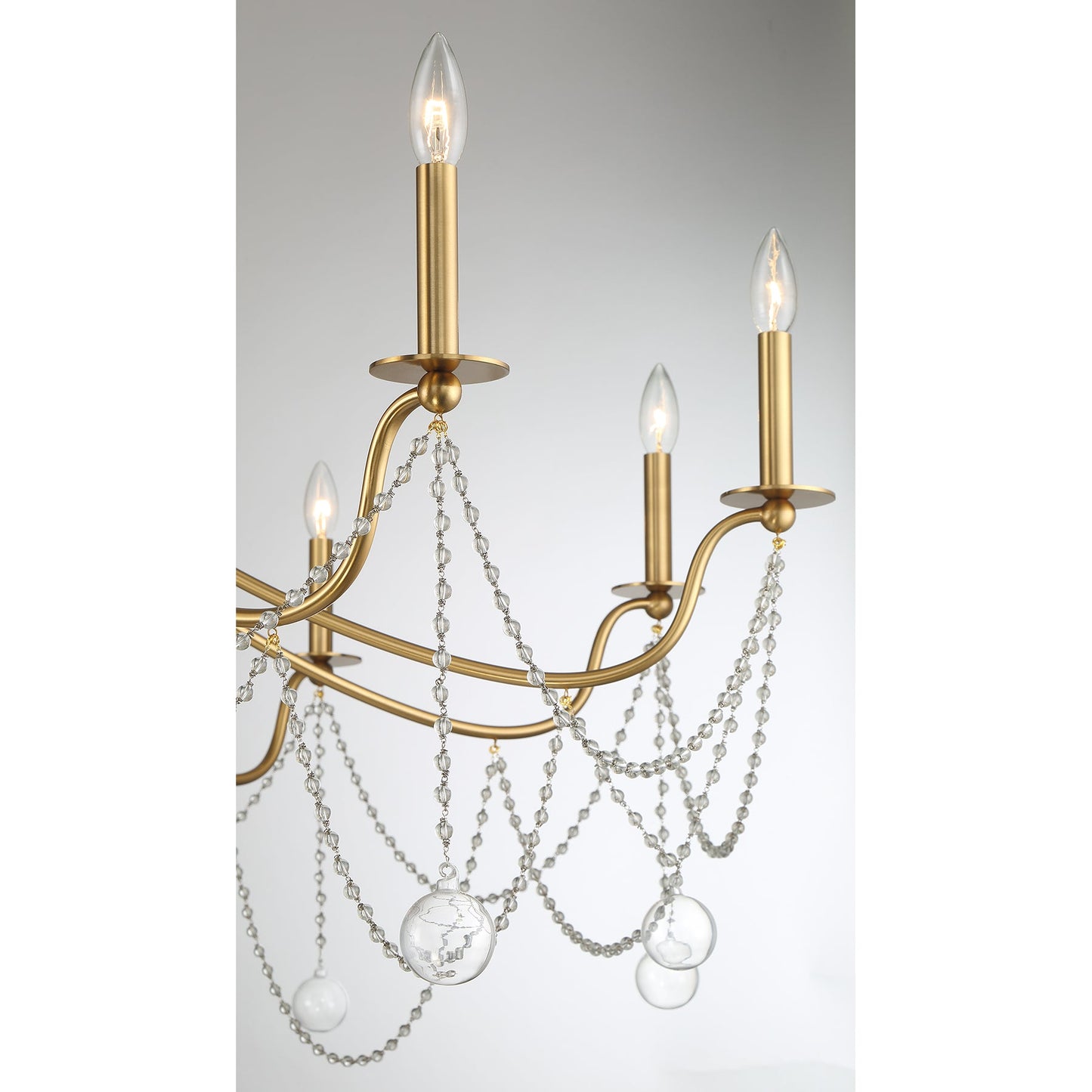 Mariposa 10-Light Chandelier in Warm Brass