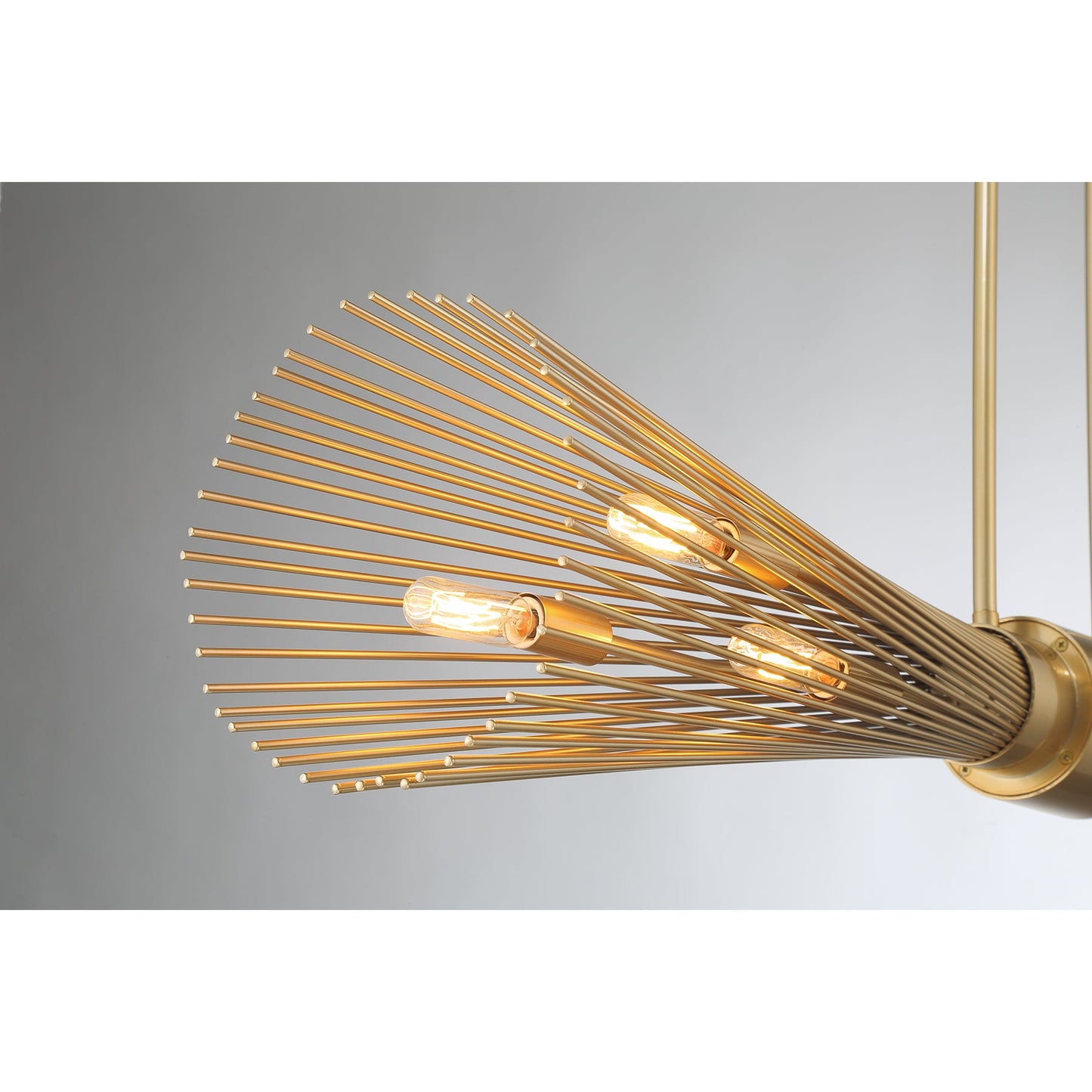 Longfellow 6-Light Linear Chandelier in Burnished Brass