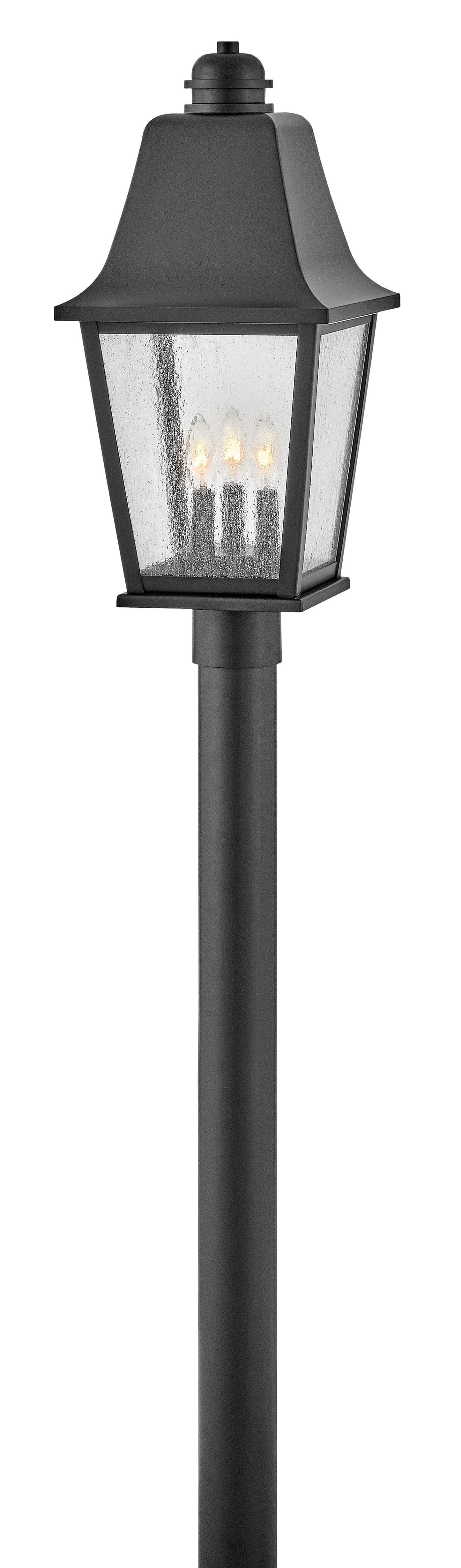 Kingston Large Post Top or Pier Mount Lantern In Black Finish