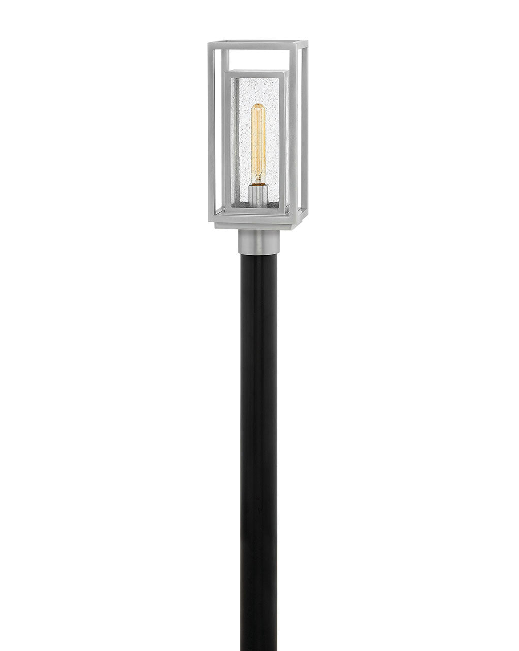 Republic Medium Post Top or Pier Mount Lantern In Silver Finish