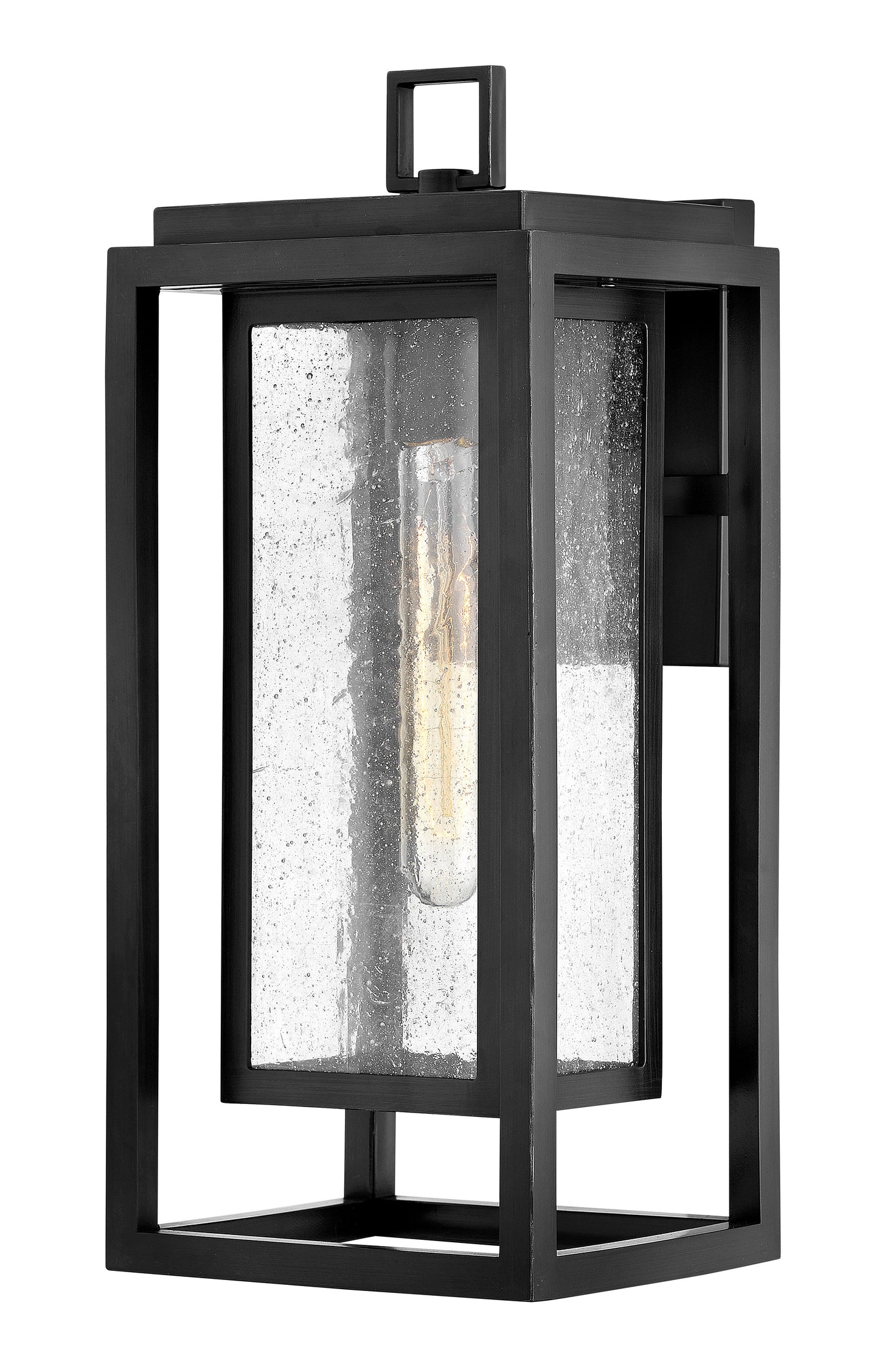 Republic Medium Wall Mount Lantern In Black Finish