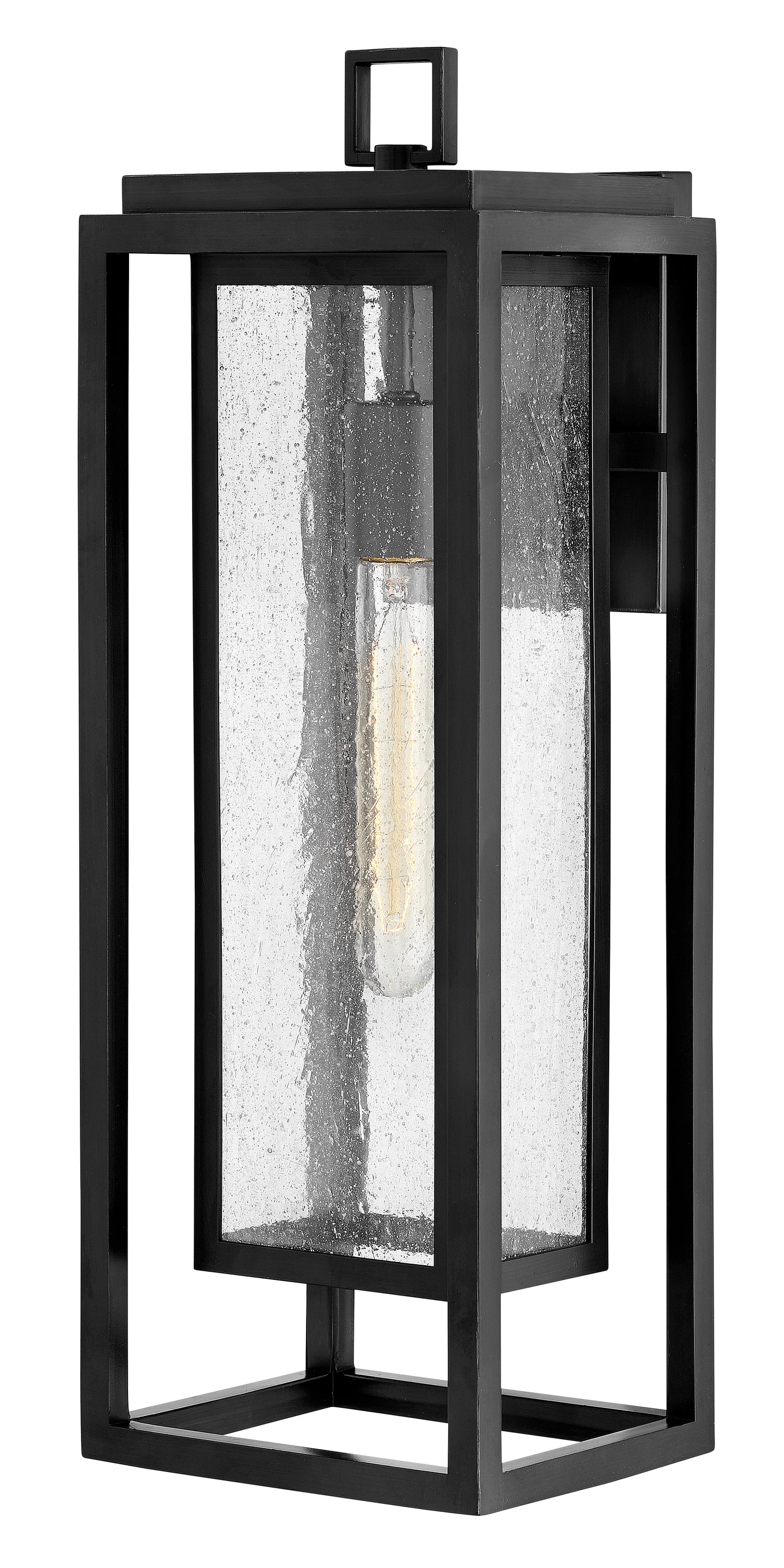 Republic Medium Wall Mount Lantern In Black Finish