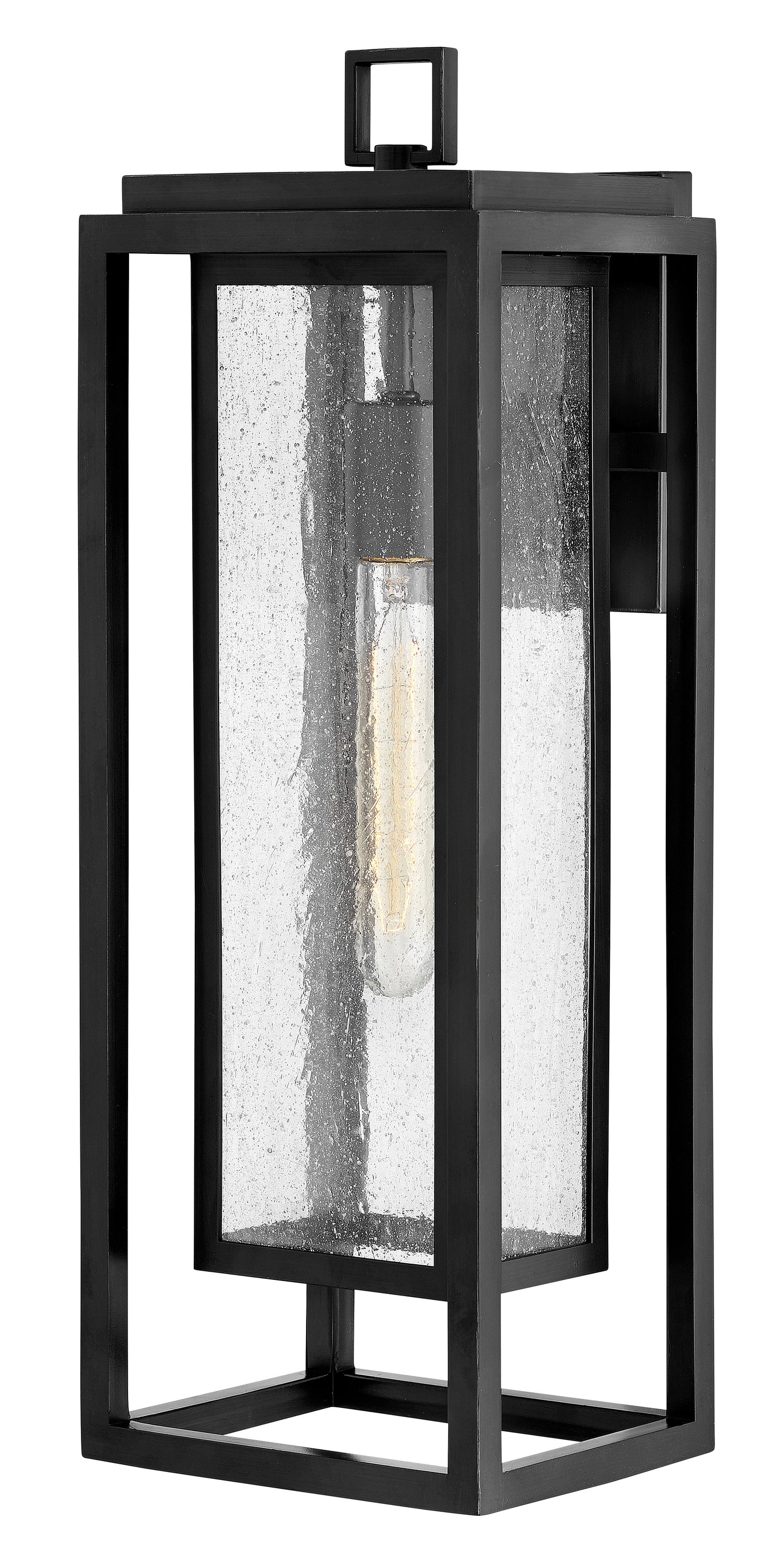 Republic Medium Outdoor Wall Mount Lantern In Black Finish