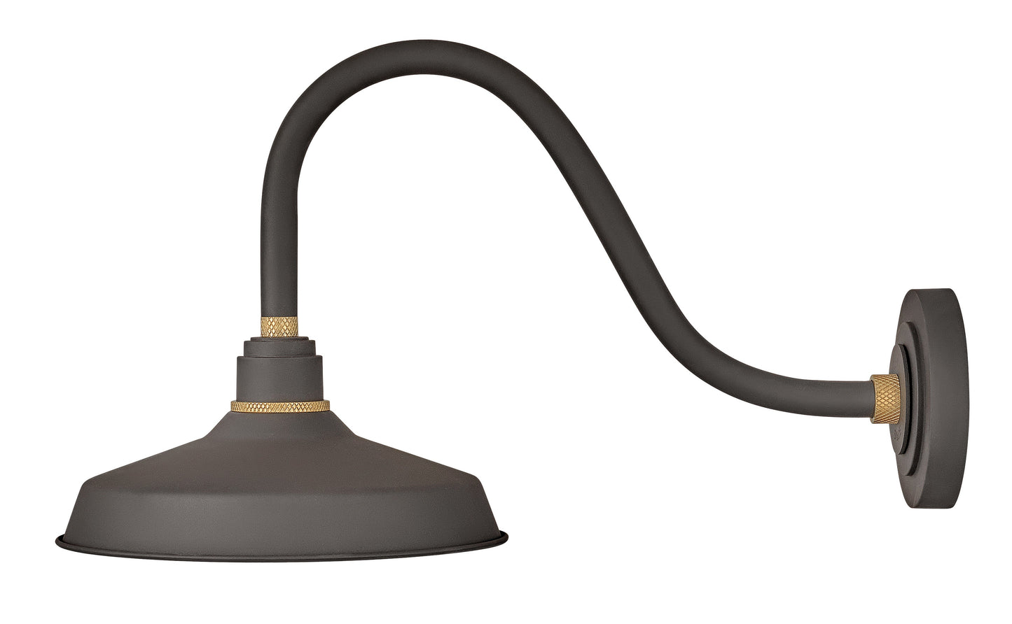 Foundry Classic Medium Gooseneck Barn Light In Dark Bronze Finish