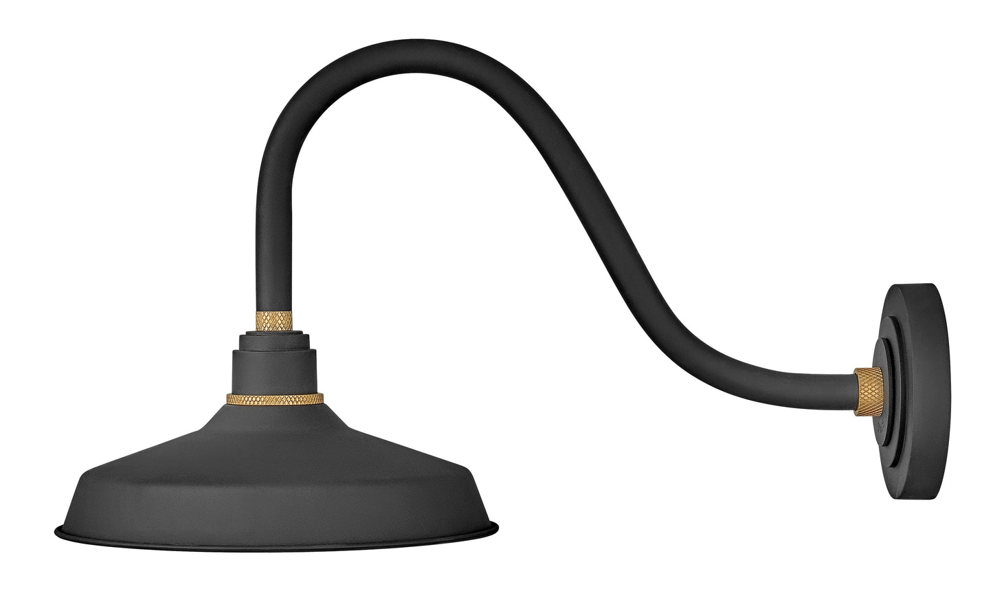 Foundry Classic Medium Gooseneck Barn Light In Black Finish