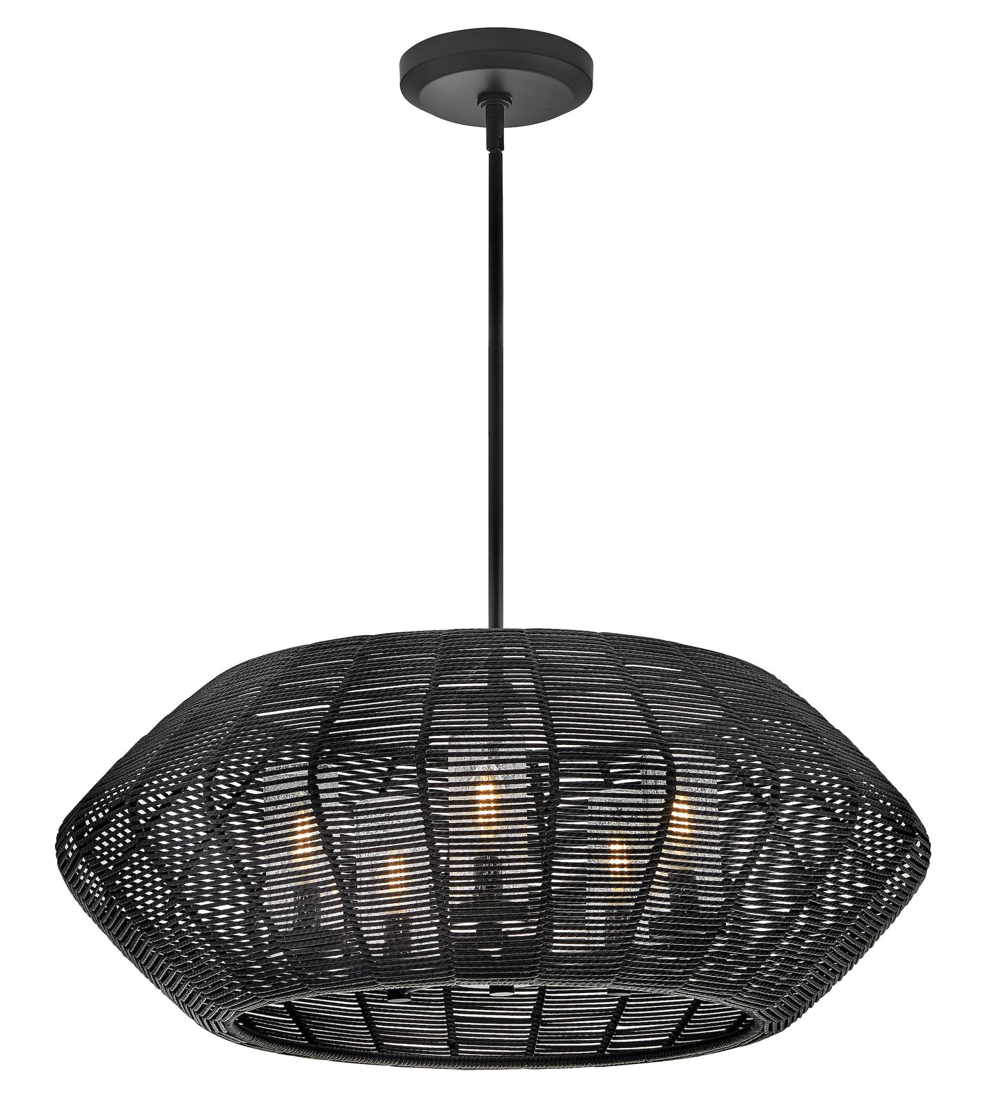 Luca Medium Single Tier Chandelier 12v In Black Finish