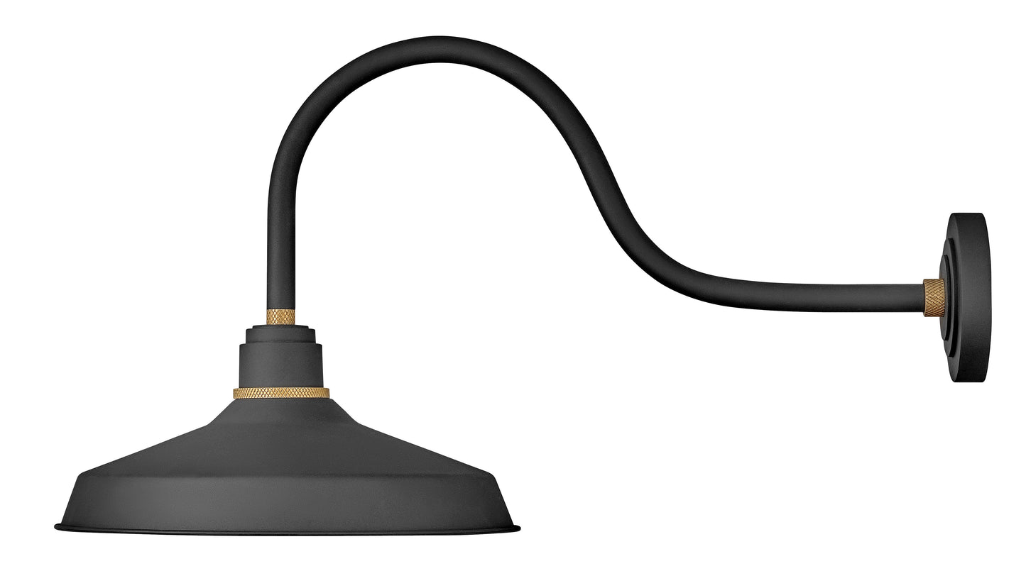 Foundry Classic Medium Gooseneck Barn Light In Black Finish
