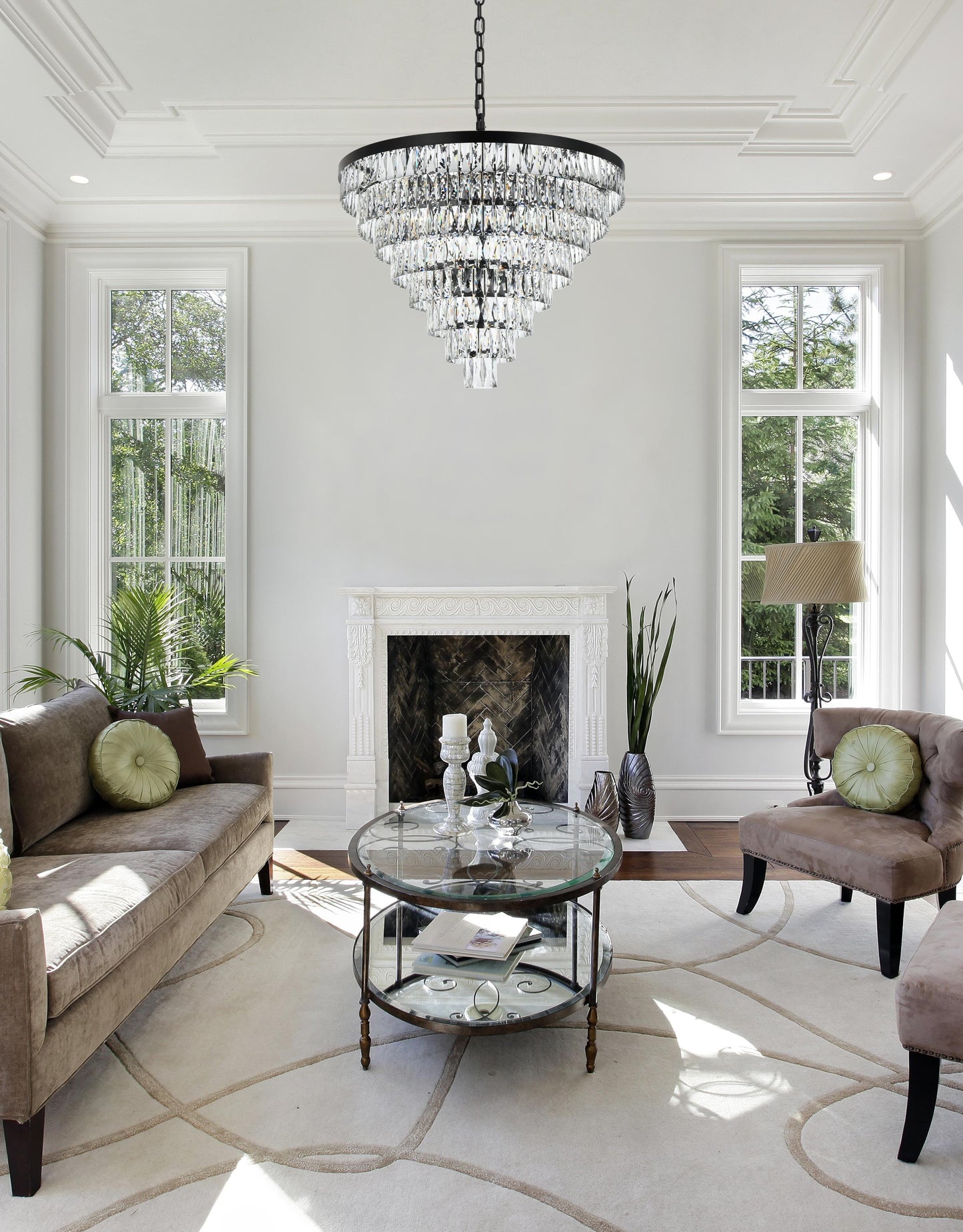 Josephine 36 inch Round Chandelier in Black