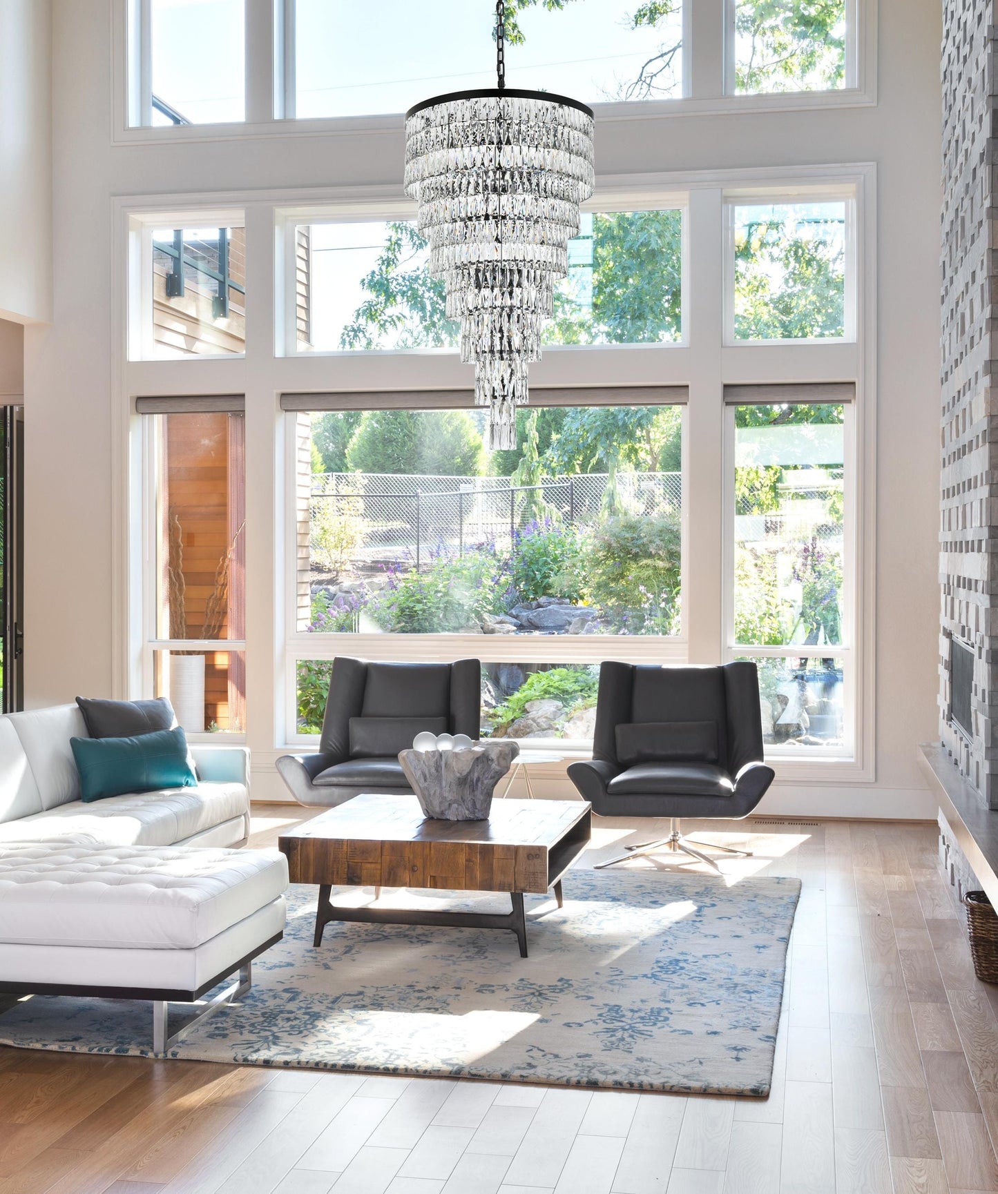 Josephine 32 inch Rectangular Chandelier in Satin Gold