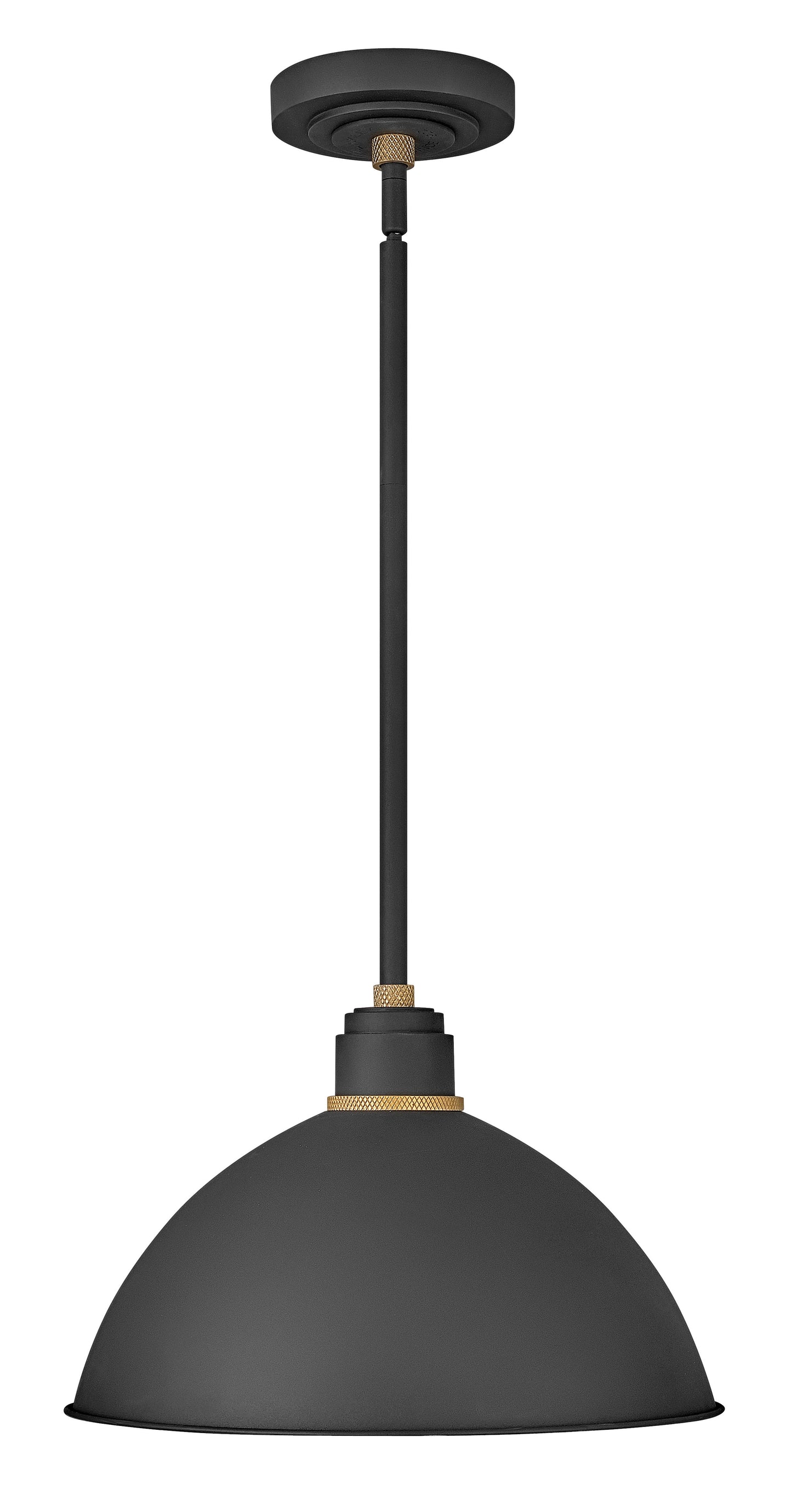 Foundry Dome Large Convertible Pendant Barn Light In Black Finish