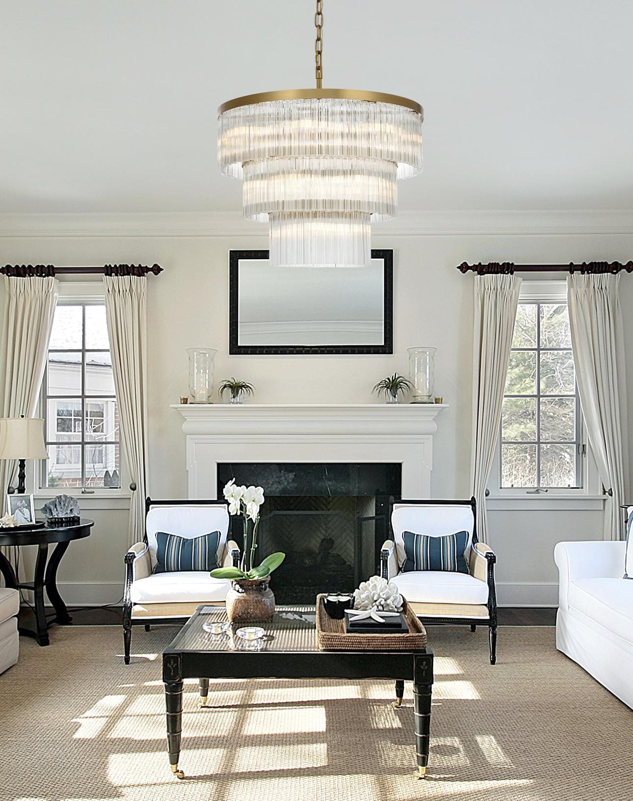 Harlow 32 inch Chandelier in Satin Gold