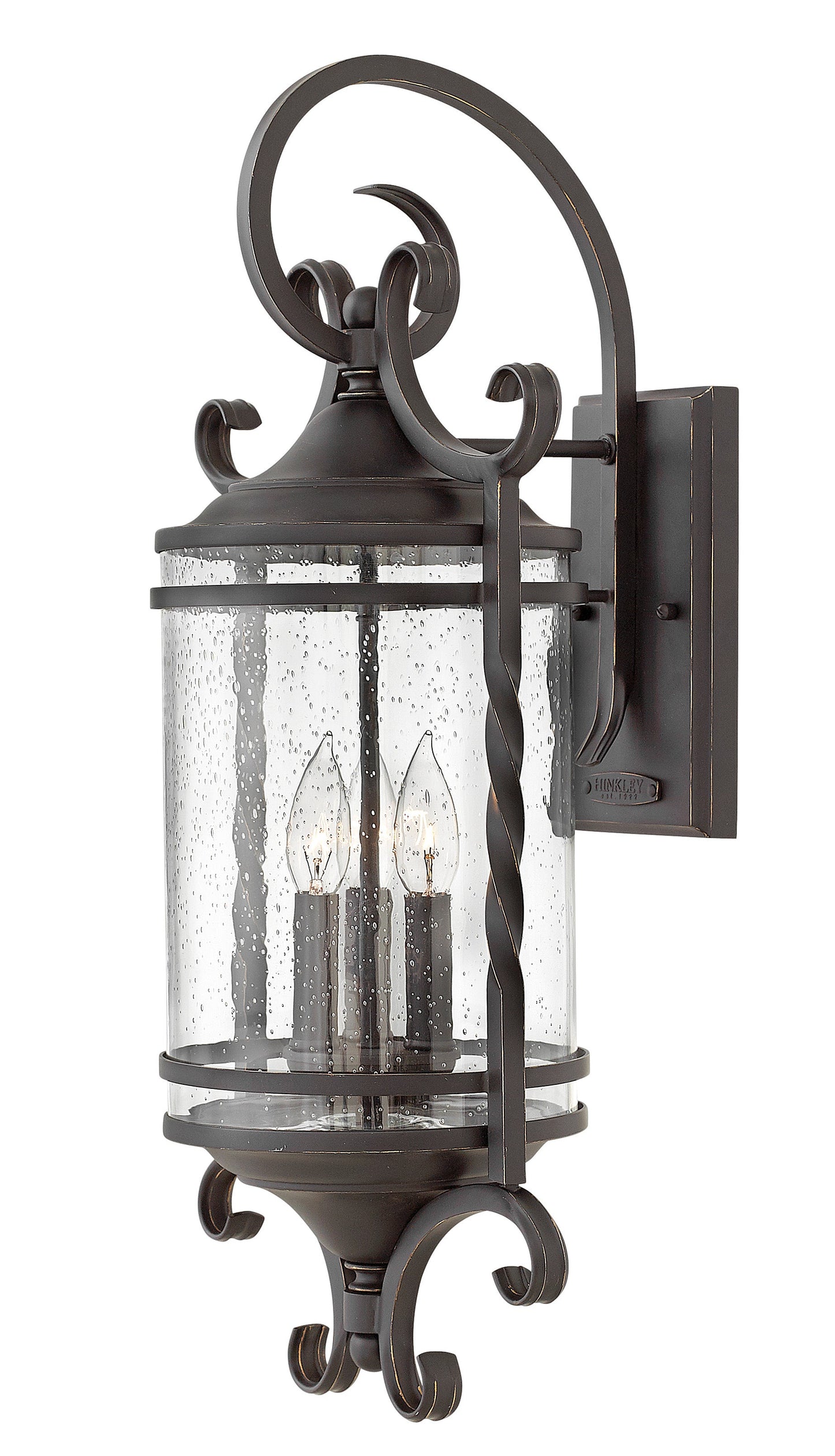 Casa Large Wall Mount Lantern In Black Finish