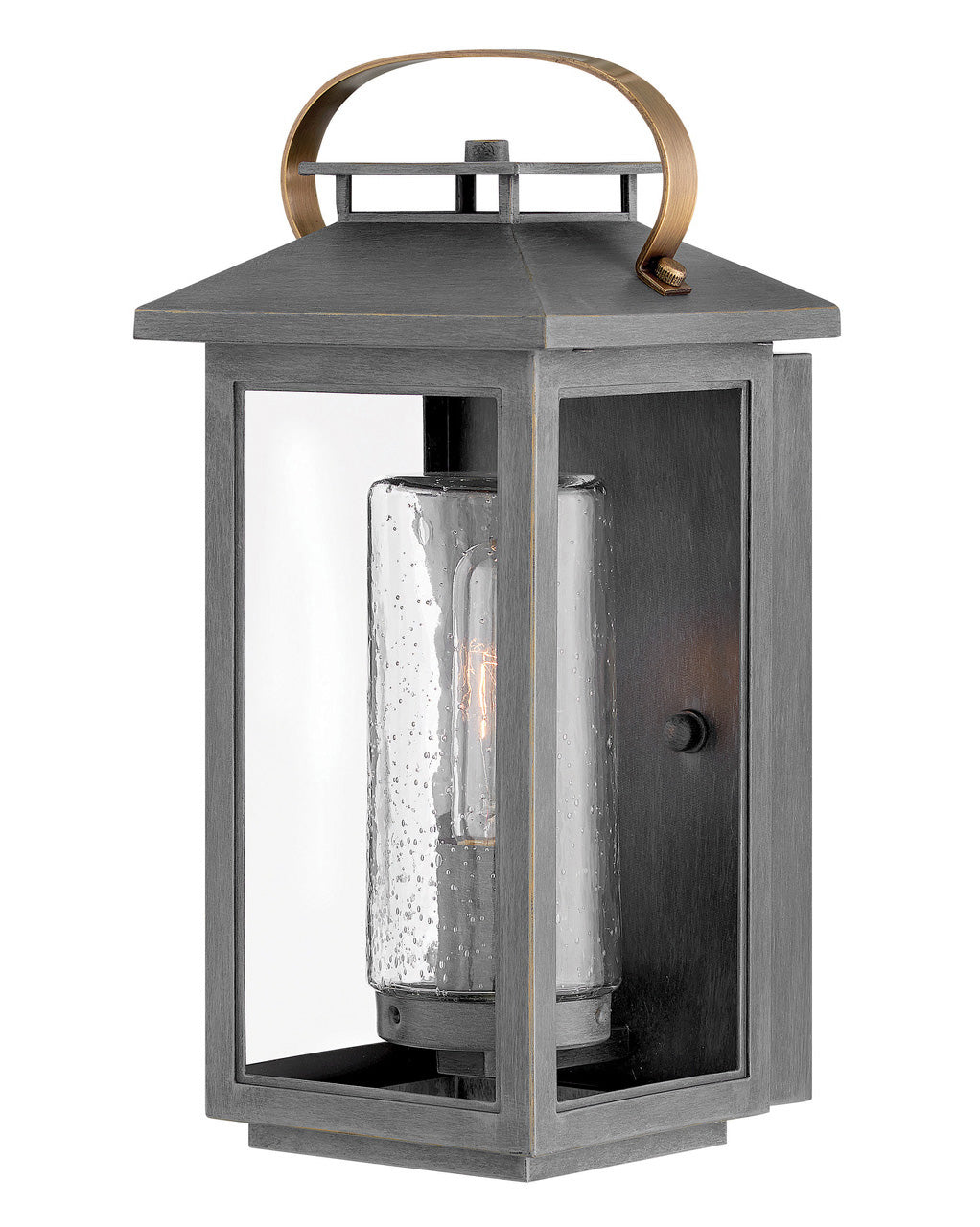 Atwater Medium Wall Mount Lantern In Gray Finish