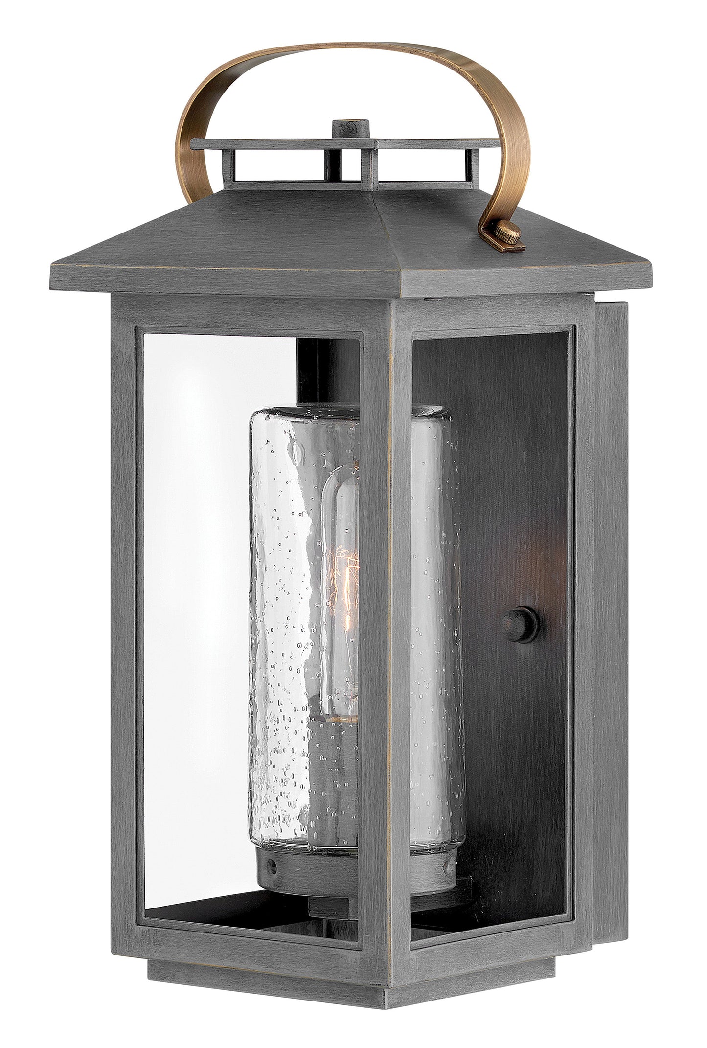 Atwater Medium Wall Mount Lantern In Gray Finish