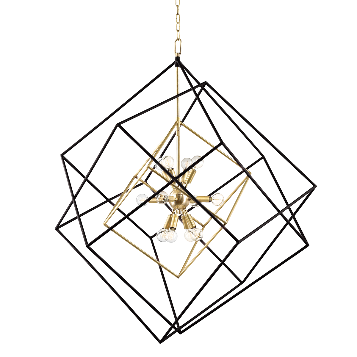 Roundout Chandelier with Aged Brass Finish