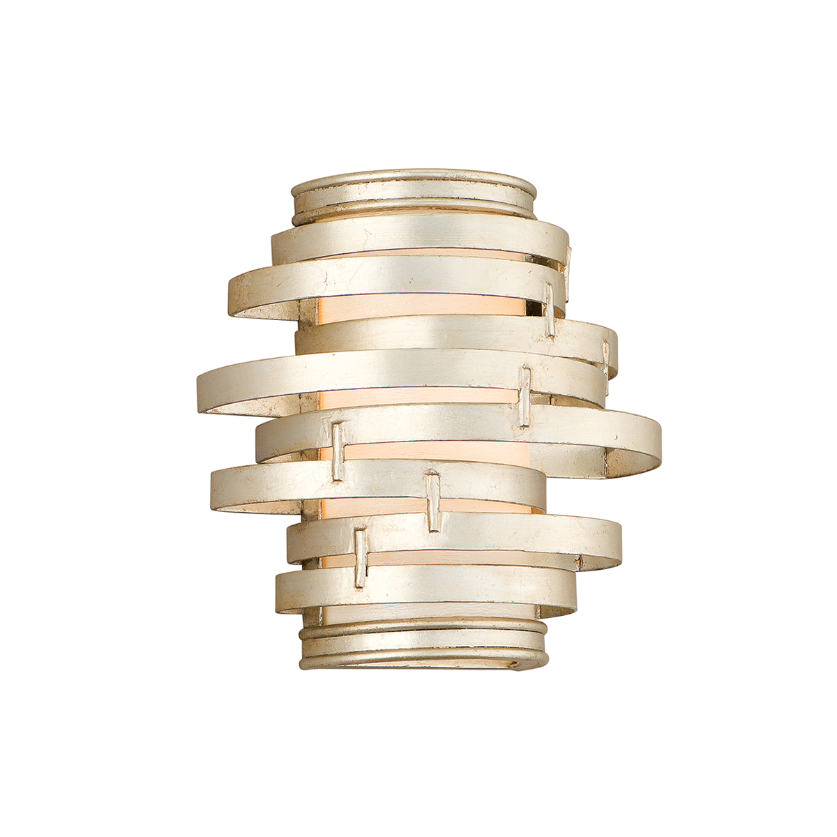 Vertigo Wall Sconce with Warm Silver Leaf Finish