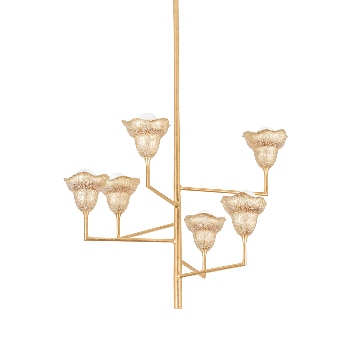ALORA Chandelier with Vintage Gold Leaf/Gilded Ivory Finish