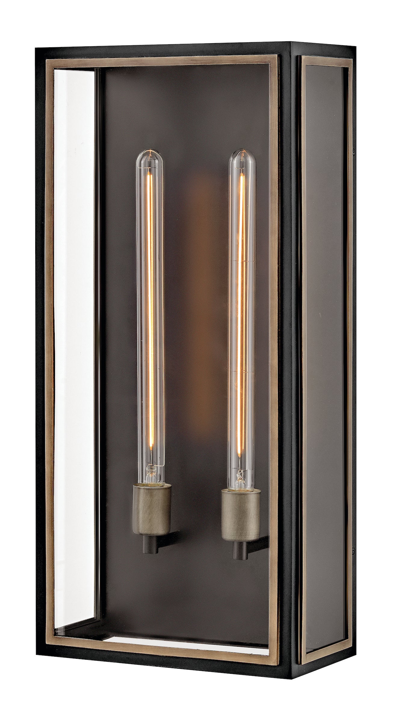 Shaw Large Wall Mount Lantern In Black Finish