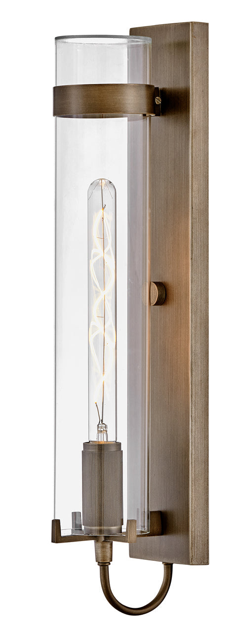 Ryden Large Wall Mount Lantern In Light Bronze Finish