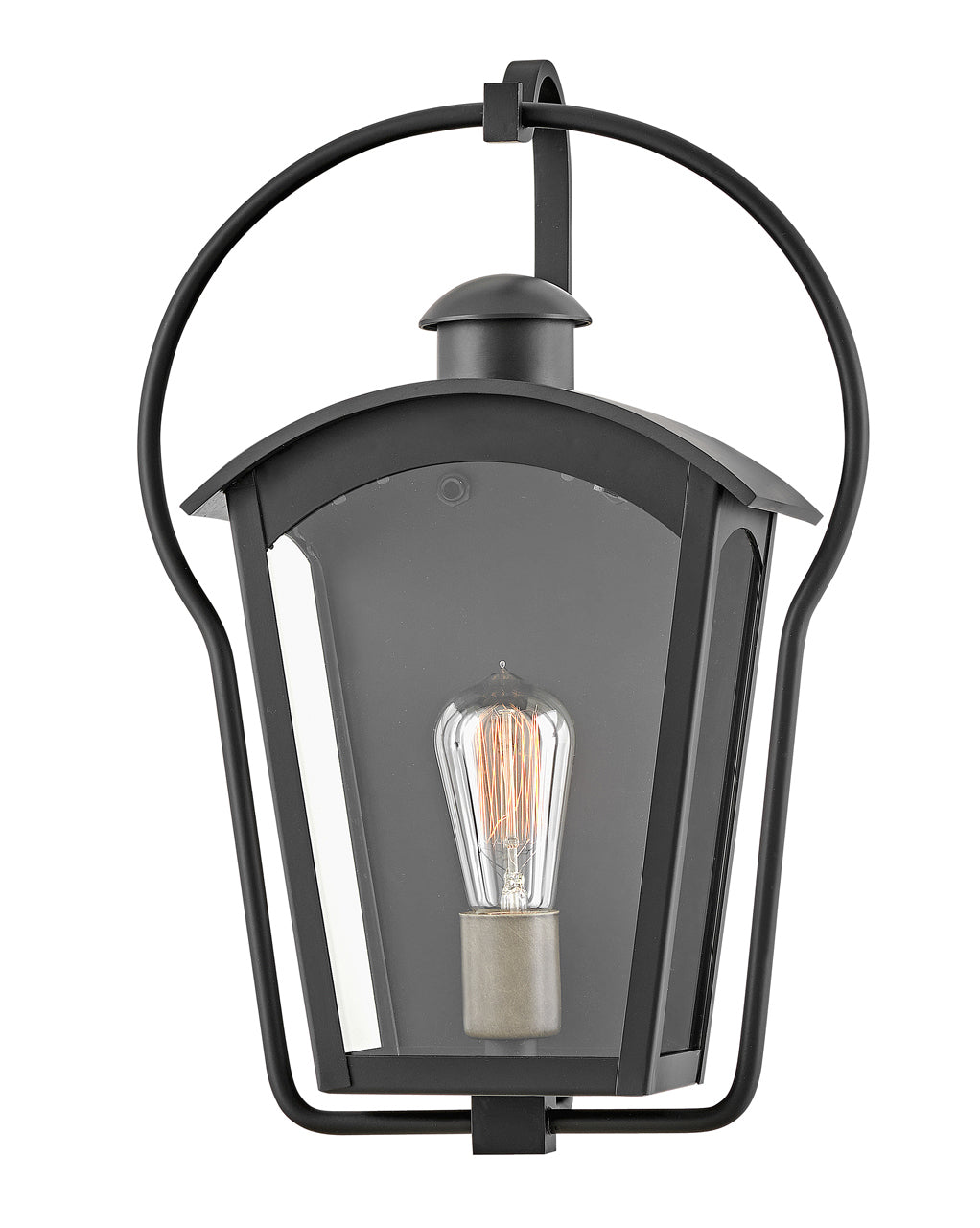 Yale Medium Wall Mount Lantern In Black Finish