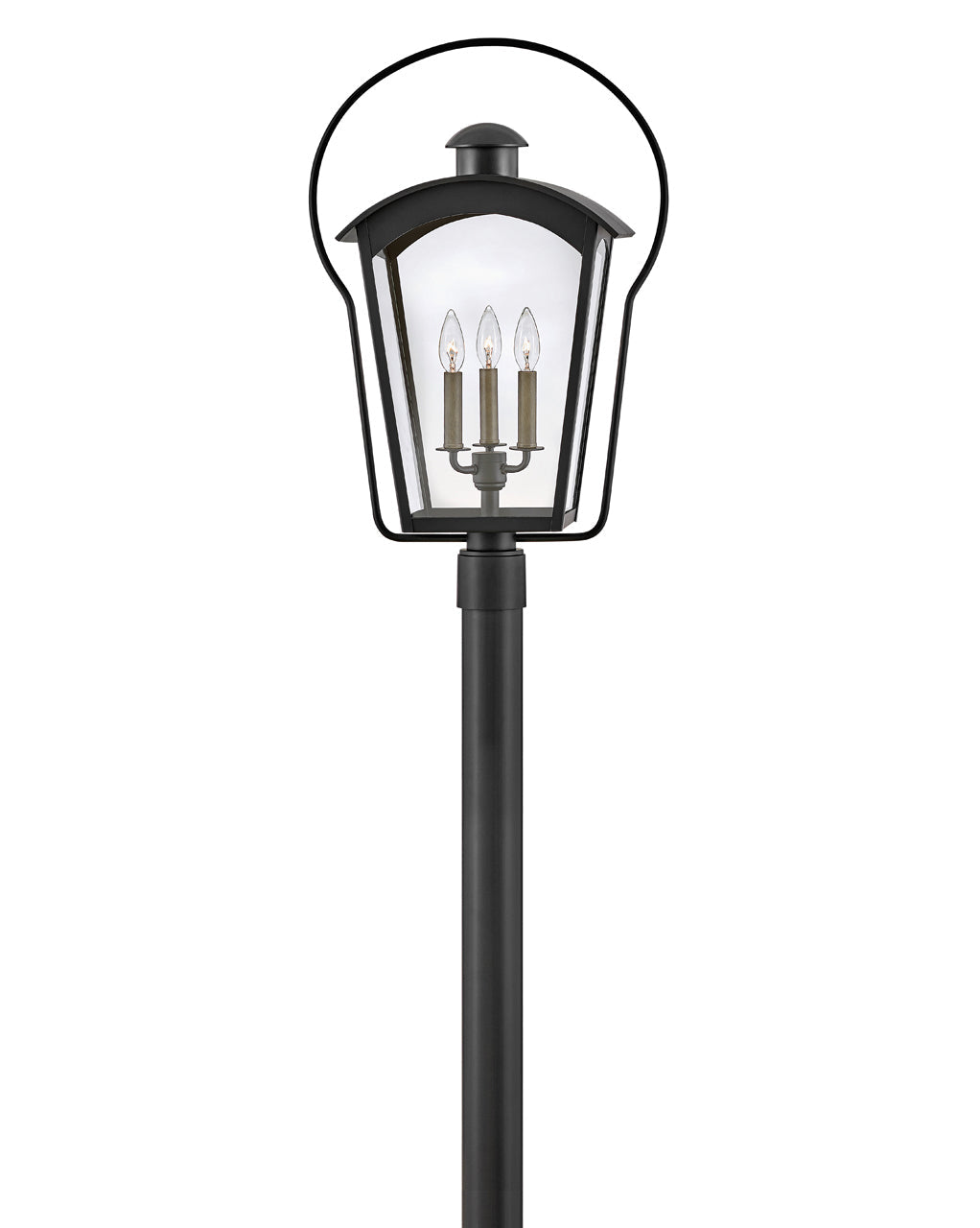 Yale Large Post Top or Pier Mount Lantern In Black Finish