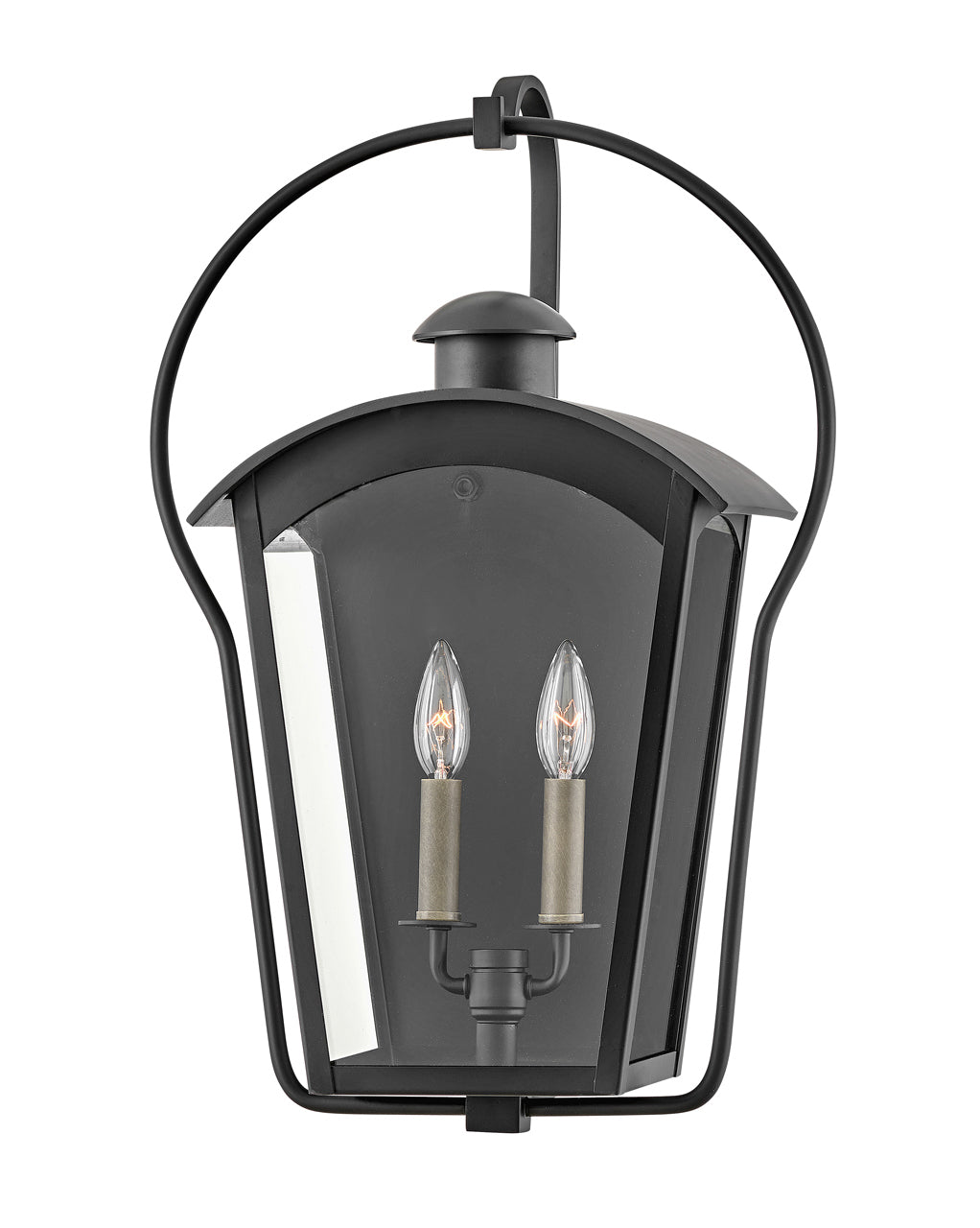 Yale Large Wall Mount Lantern In Black Finish