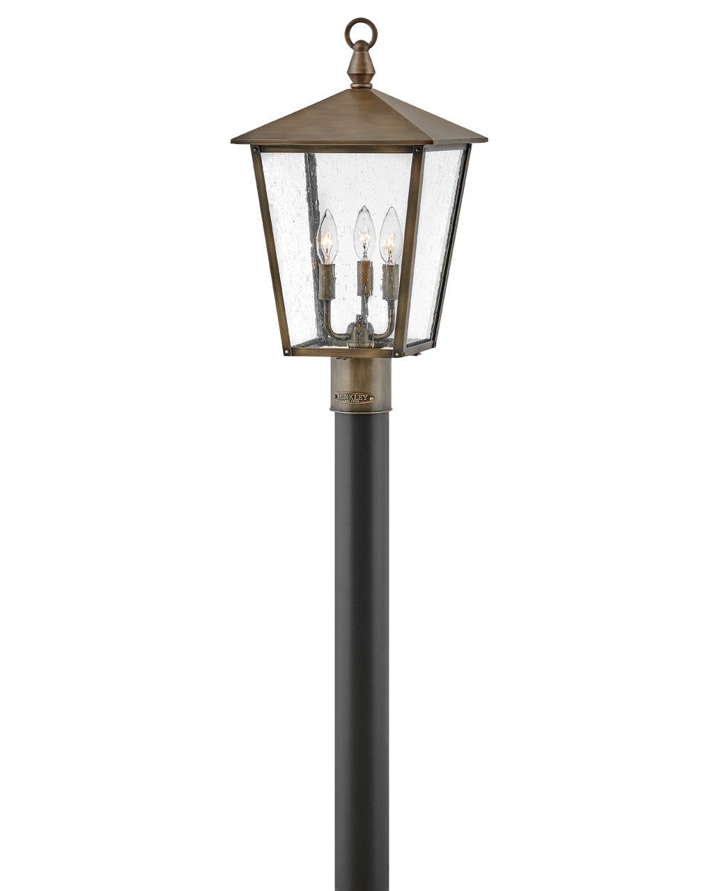 Huntersfield Medium Post Top or Pier Mount Lantern In Light Bronze Finish