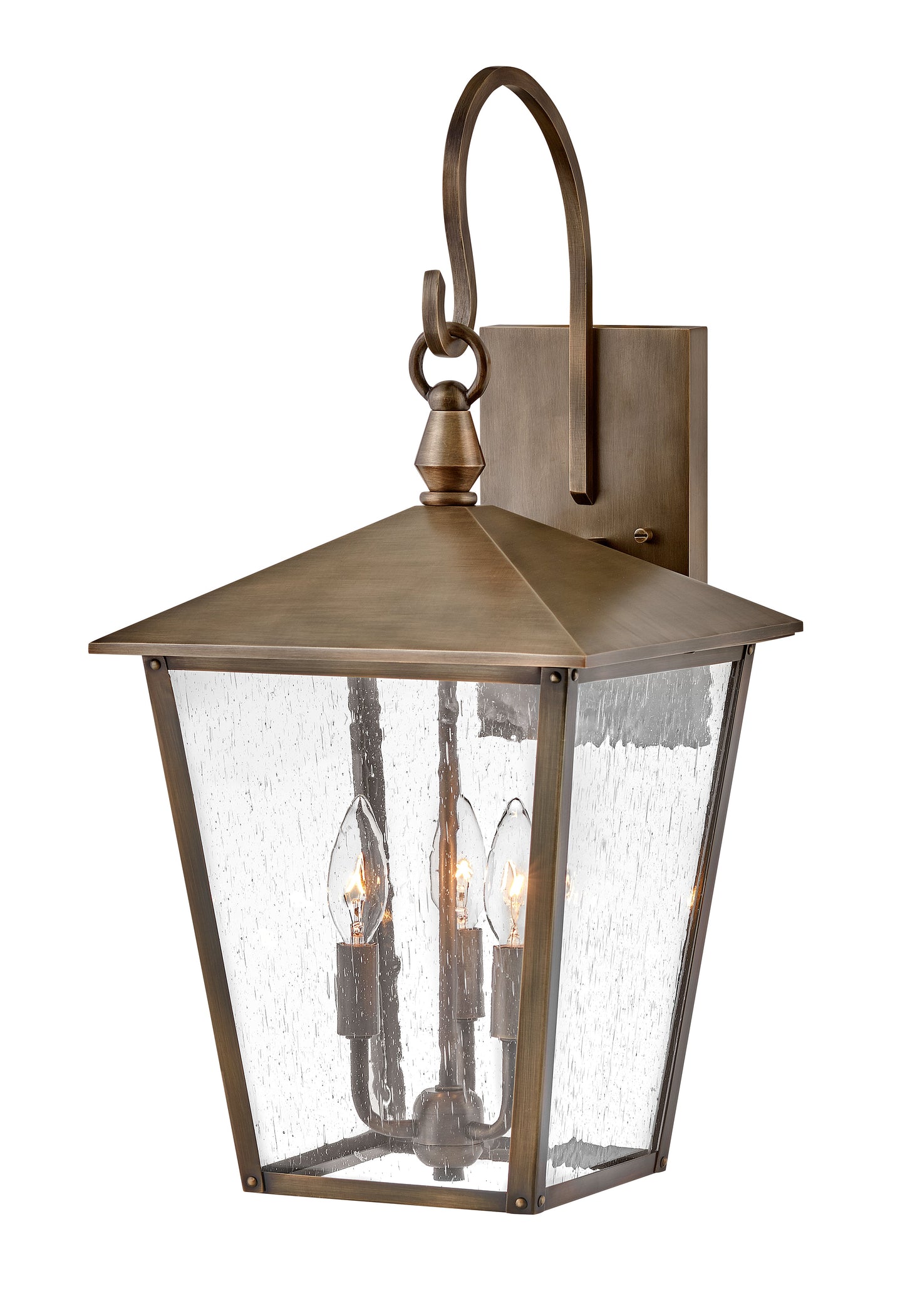Huntersfield Large Wall Mount Lantern In Light Bronze Finish