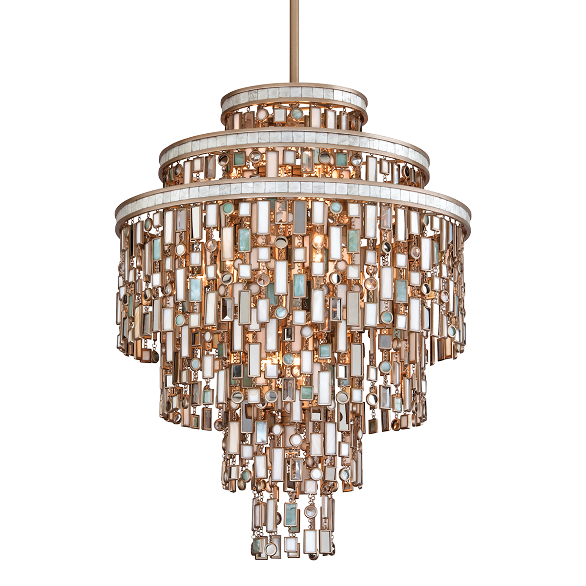 Dolcetti Chandelier In CHAMPAGNE LEAF Finish