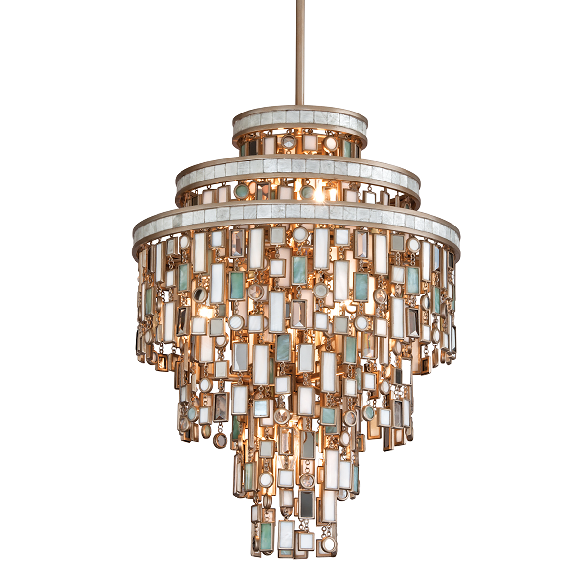 Dolcetti Chandelier In CHAMPAGNE LEAF Finish