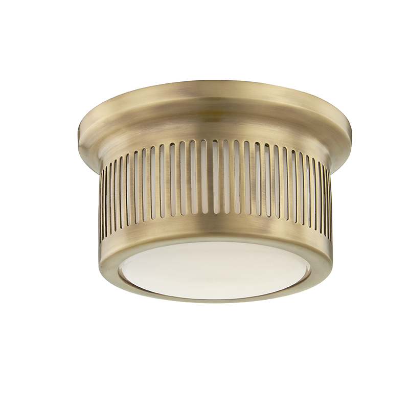 Bangor Flush Mount with Aged Brass Finish