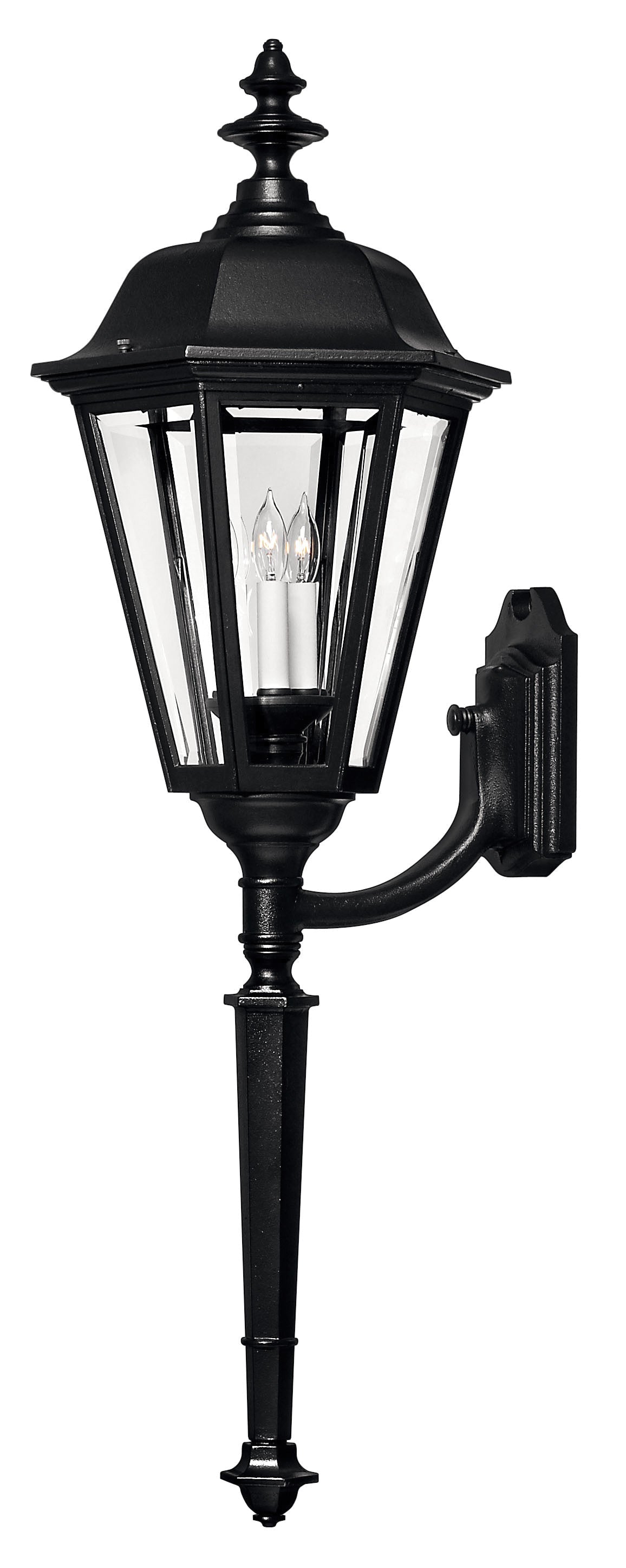 Manor House Double XL Wall Mount Lantern In Black Finish