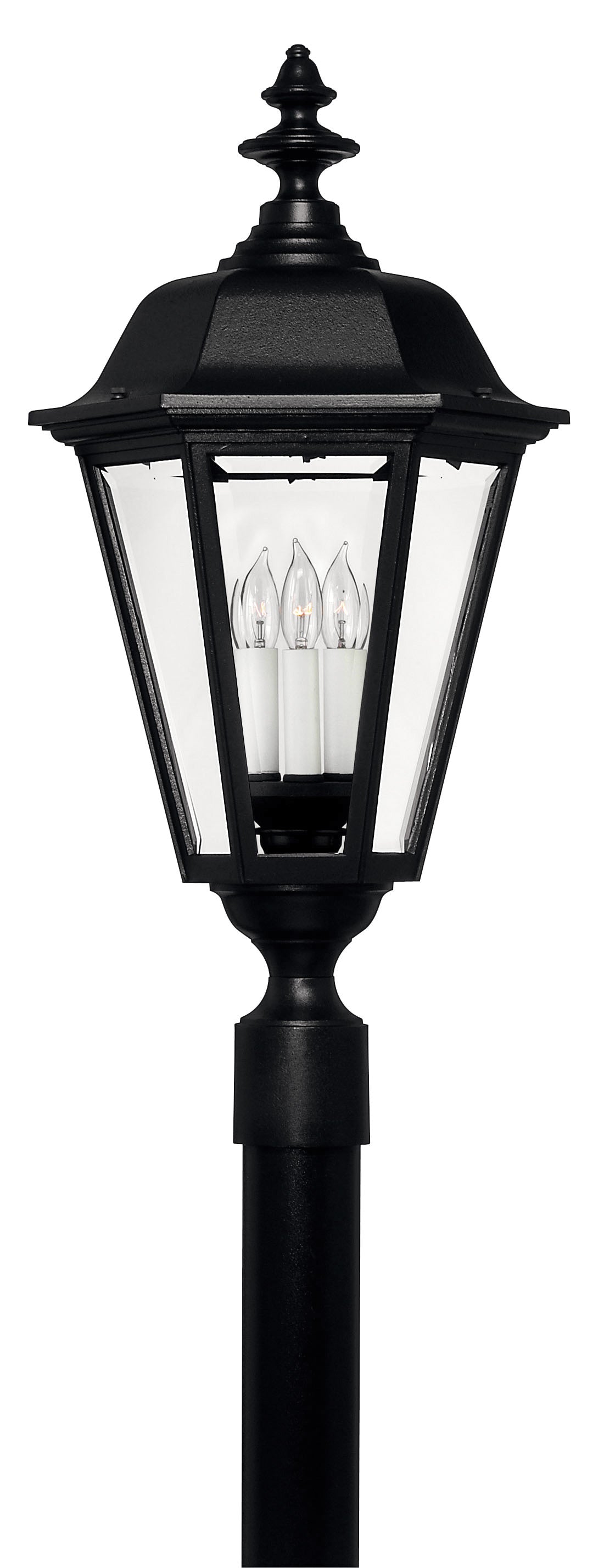 Manor House Large Post Top or Pier Mount Lantern In Black Finish