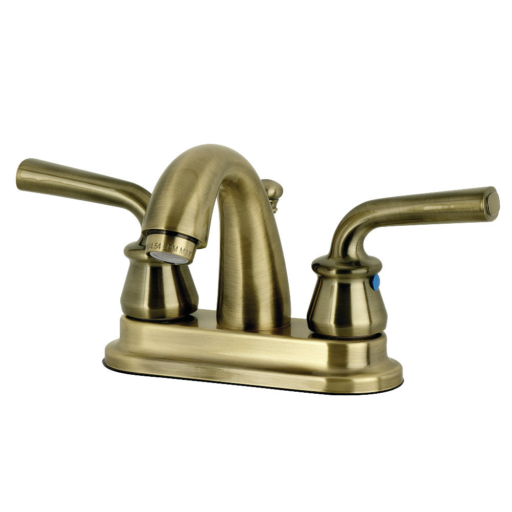 Restoration 4 Inch Centerset Bathroom Faucet in Antique Brass
