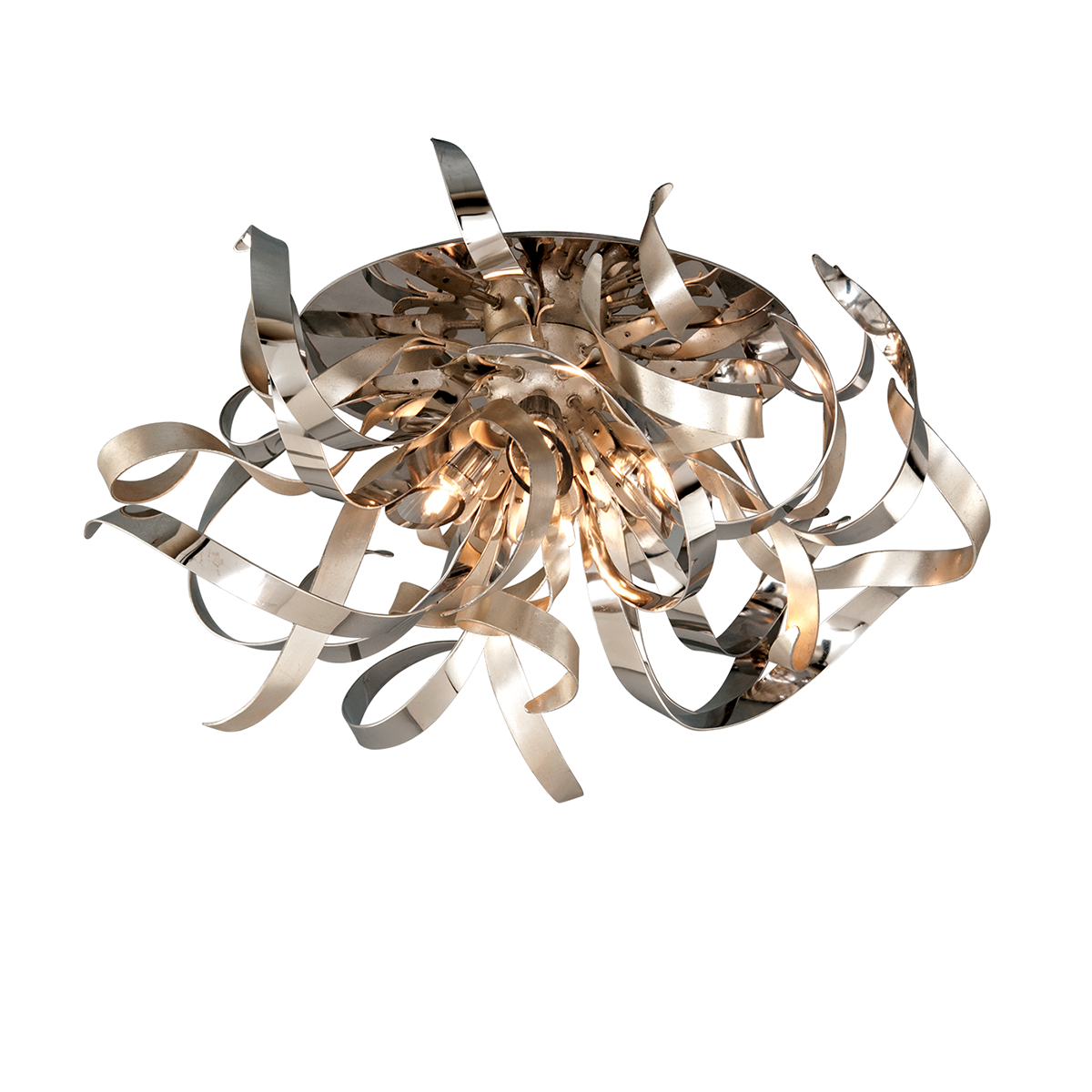 Graffiti Semi Flush In SILVER LEAF Finish