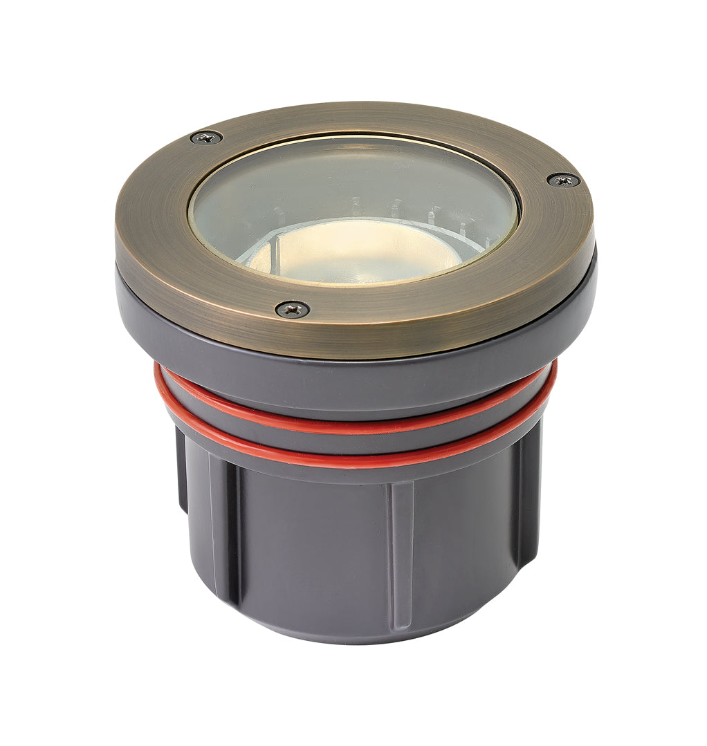 Well Light Variable Output LED 3000K Flat Top In Light Bronze Finish