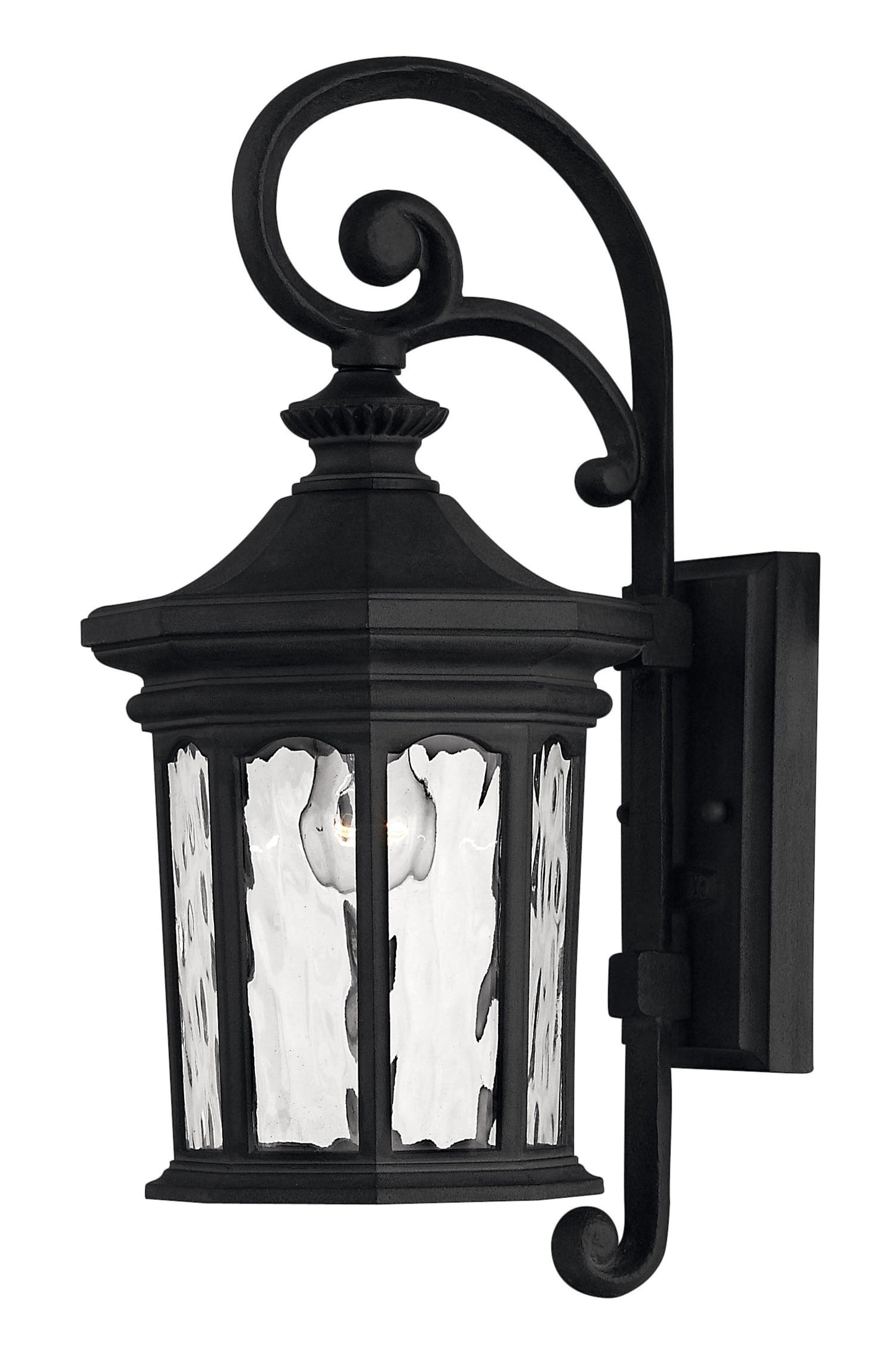 Raley Medium Wall Mount Lantern In Black Finish