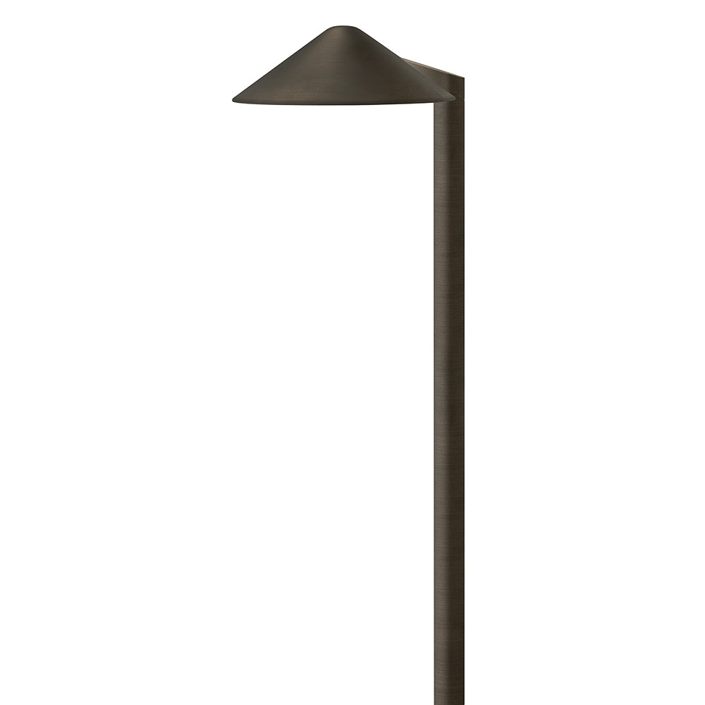 Hardy Island Path Light 12V Round Side Mount LED Path Light In Dark Brass Finish