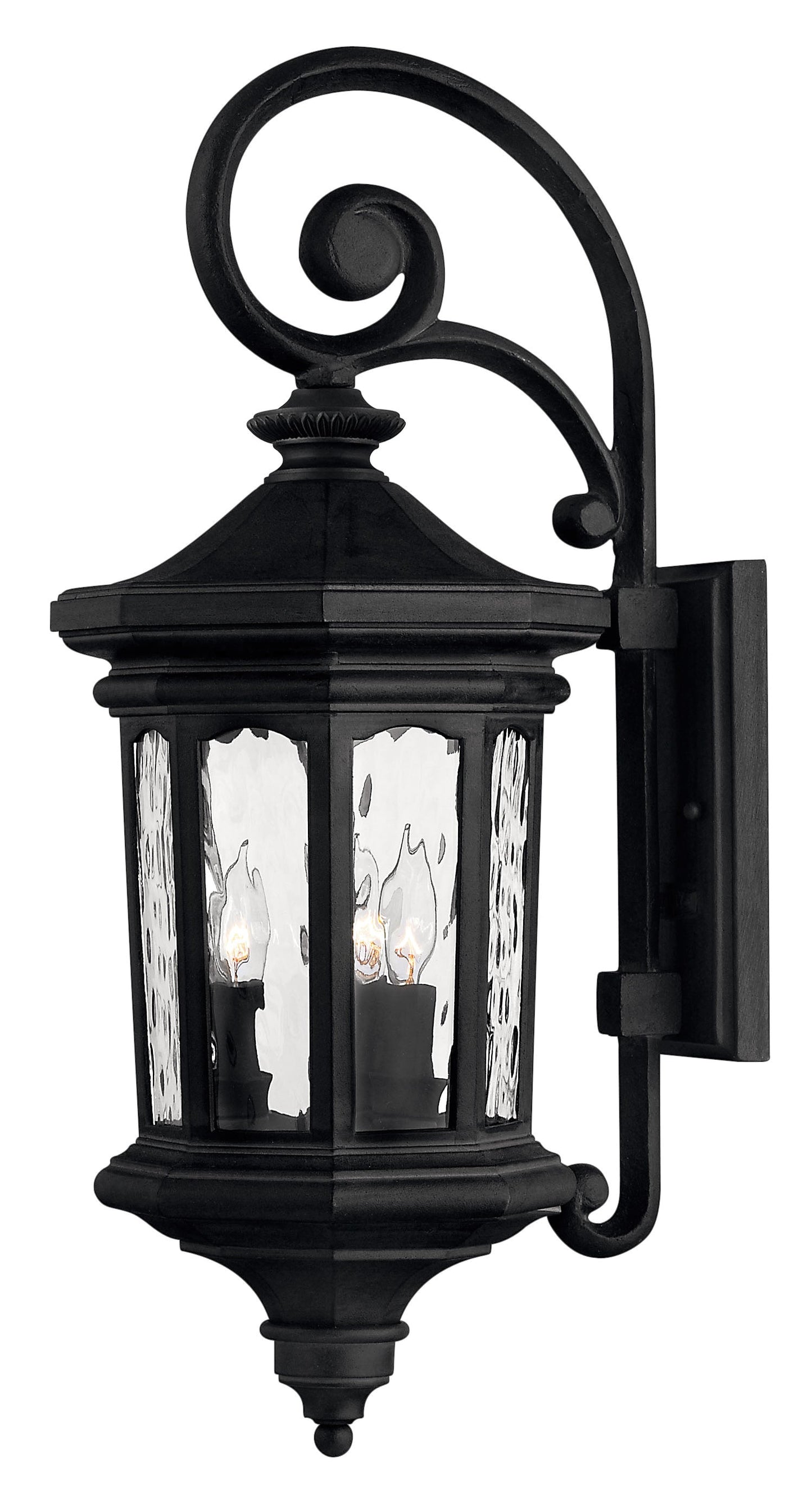 Raley Large Wall Mount Lantern In Black Finish