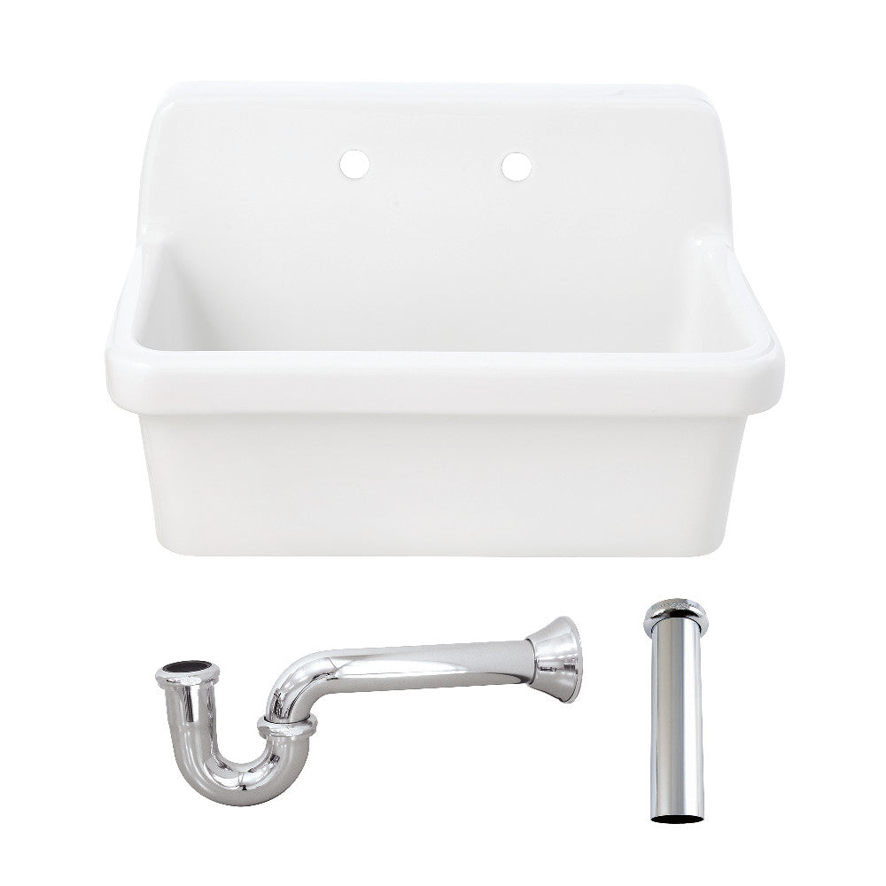 Doriteal 30.125 Inch Wall Mount Kitchen Sink in White