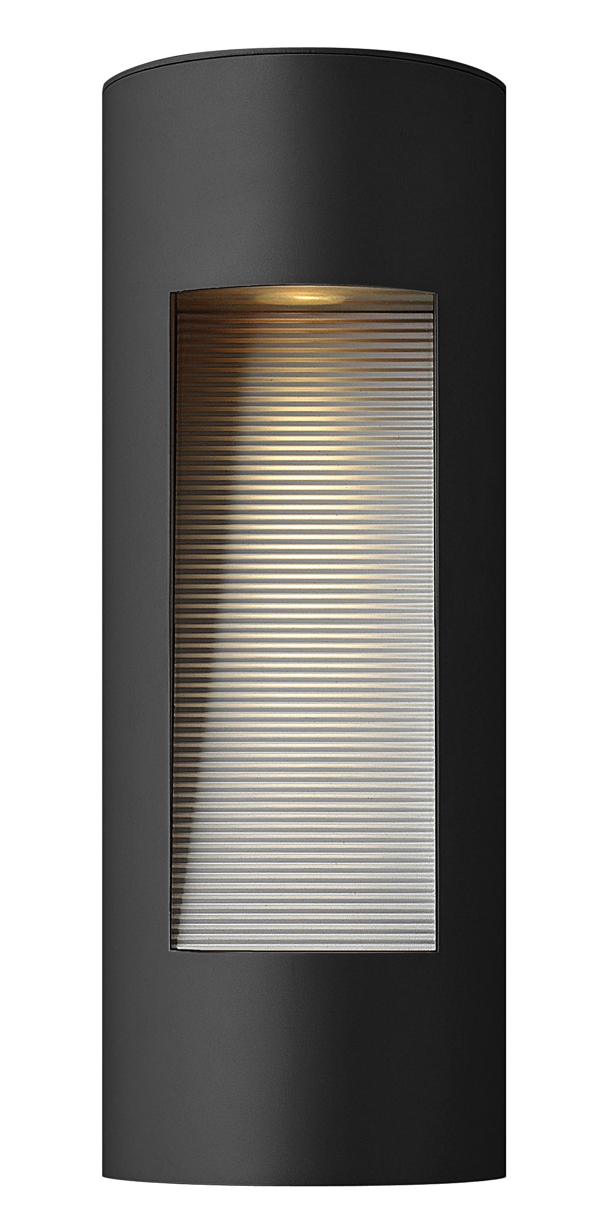 Luna Medium Wall Mount Lantern In Black Finish