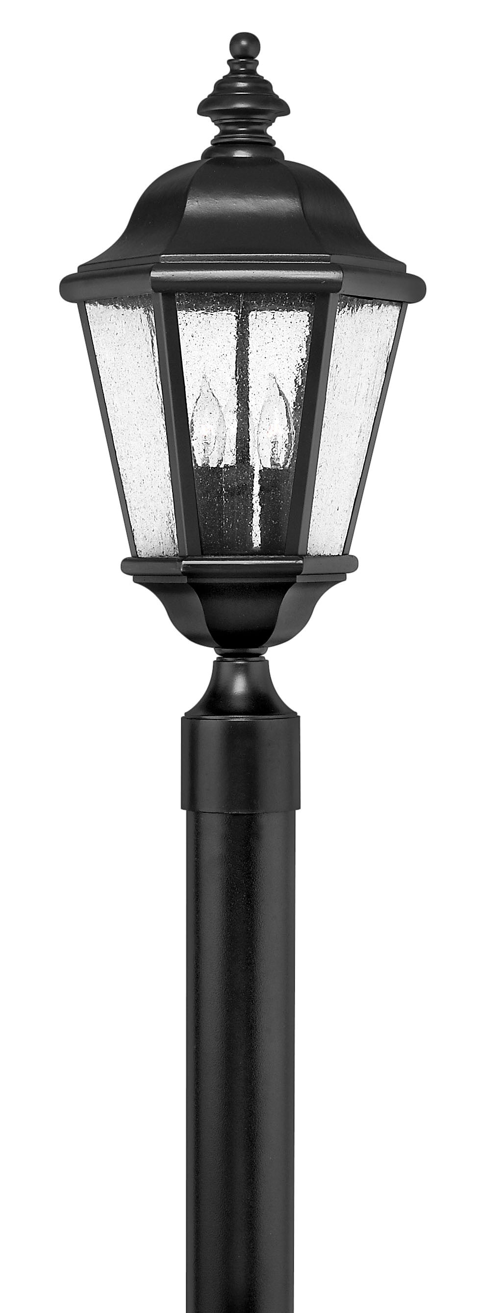 Edgewater Large Post Top or Pier Mount Lantern In Black Finish